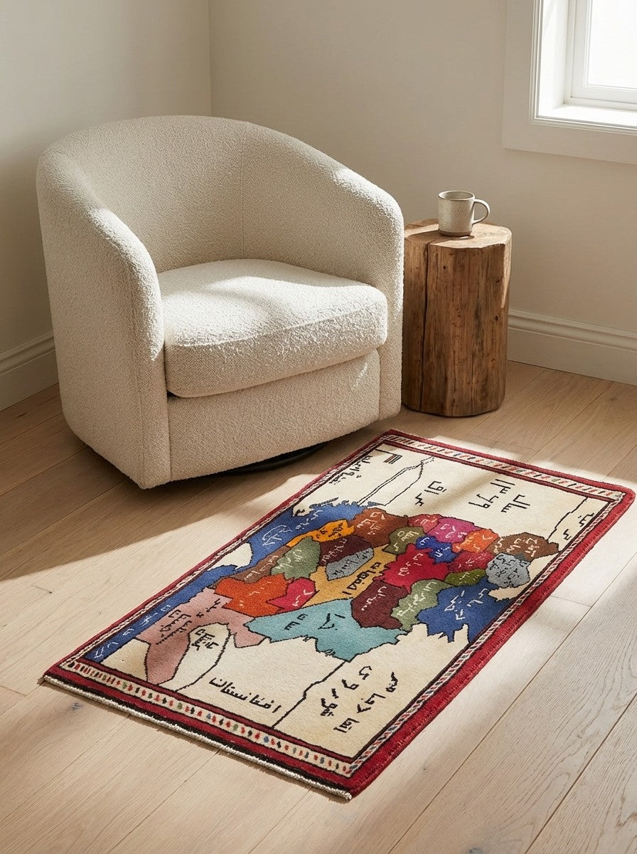 Belutch — Hand-knotted, 45x85 cm, Beige, 100% Virgin Wool | Detail view