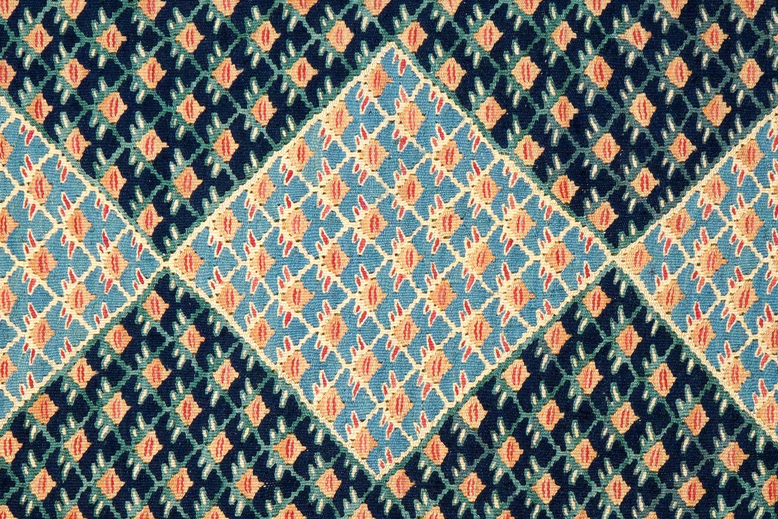 Kelim Senneh — Handmade, 101x153 cm, Blue, 100% Virgin Wool | View 5