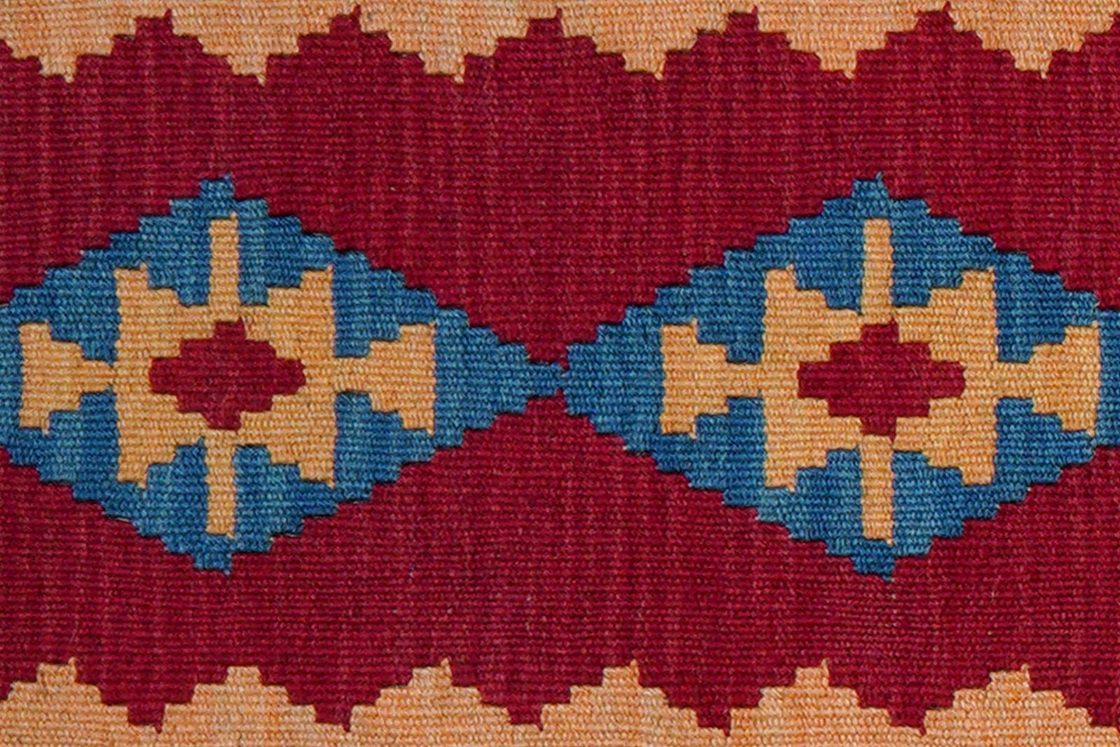Kelim Gashgai — Handmade, 63x91 cm, Red, 100% Virgin Wool | View 5