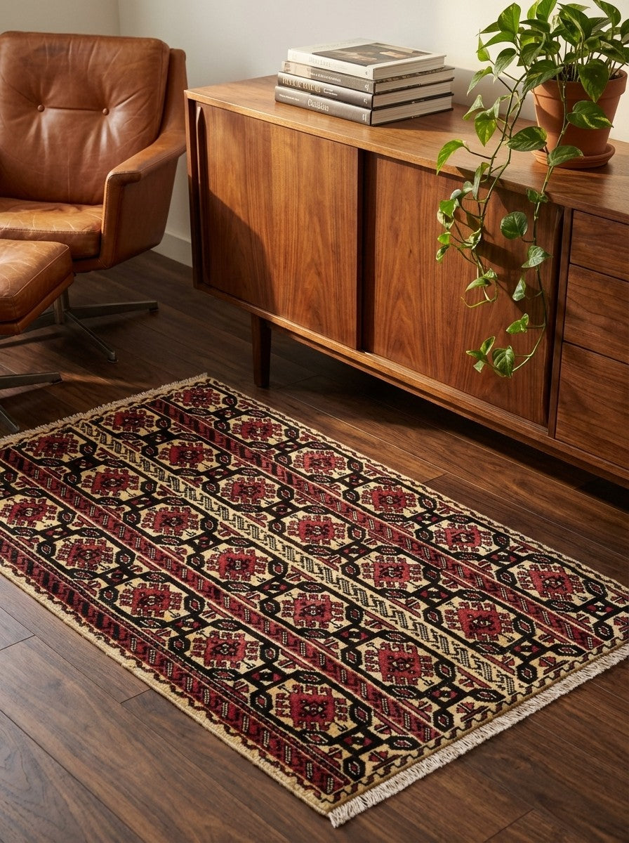 Heritage — Hand-knotted, 80x149 cm, Beige, 100% Virgin Wool | Back view