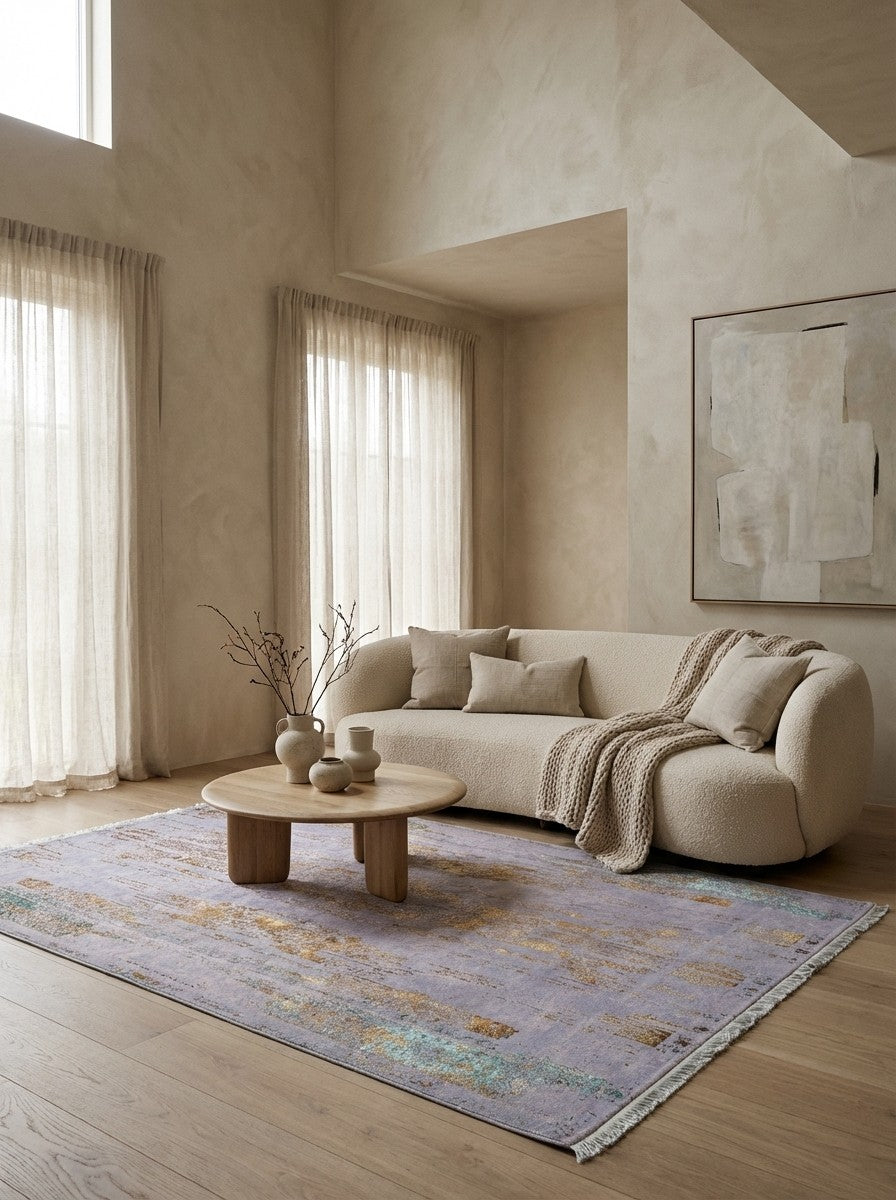 Paradayda — Hand-knotted, 174x238 cm, Violett, 70% Baumwolle, 30% Viskose | Detail view