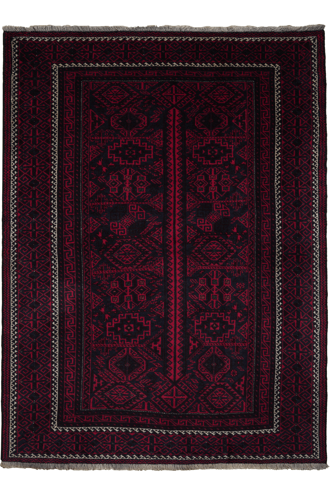 Belutch — Hand-knotted, 137x185 cm, Red, 100% Virgin Wool | Main view