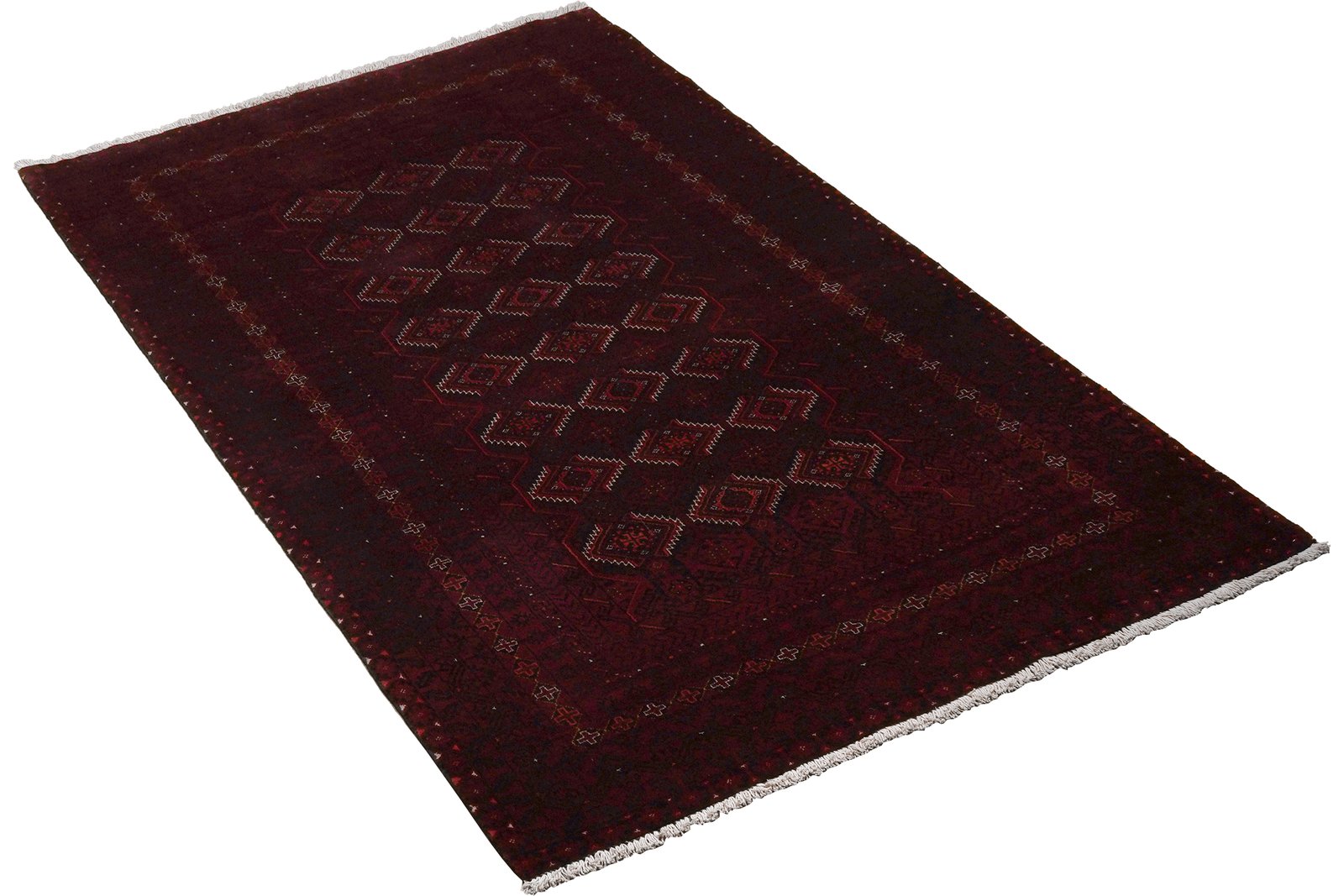 Belutch — Hand-knotted, 117x203 cm, Red, 100% Virgin Wool | View 4