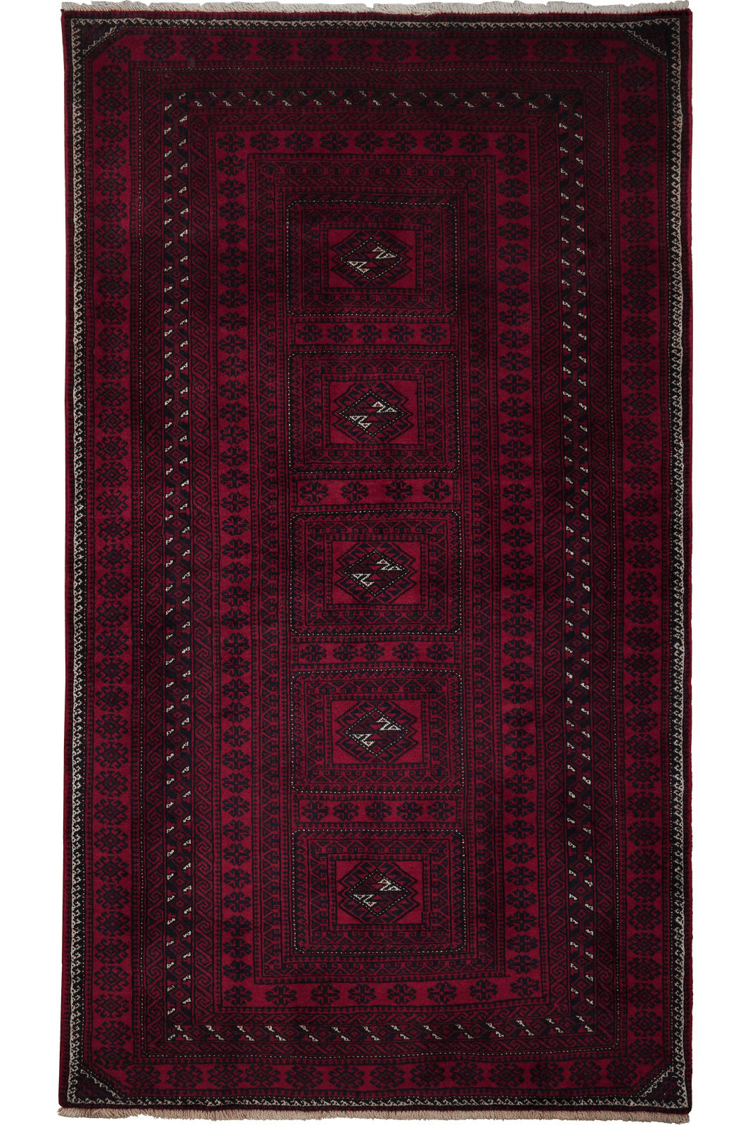 Belutch — Hand-knotted, 109x190 cm, Red, 100% Virgin Wool | Main view