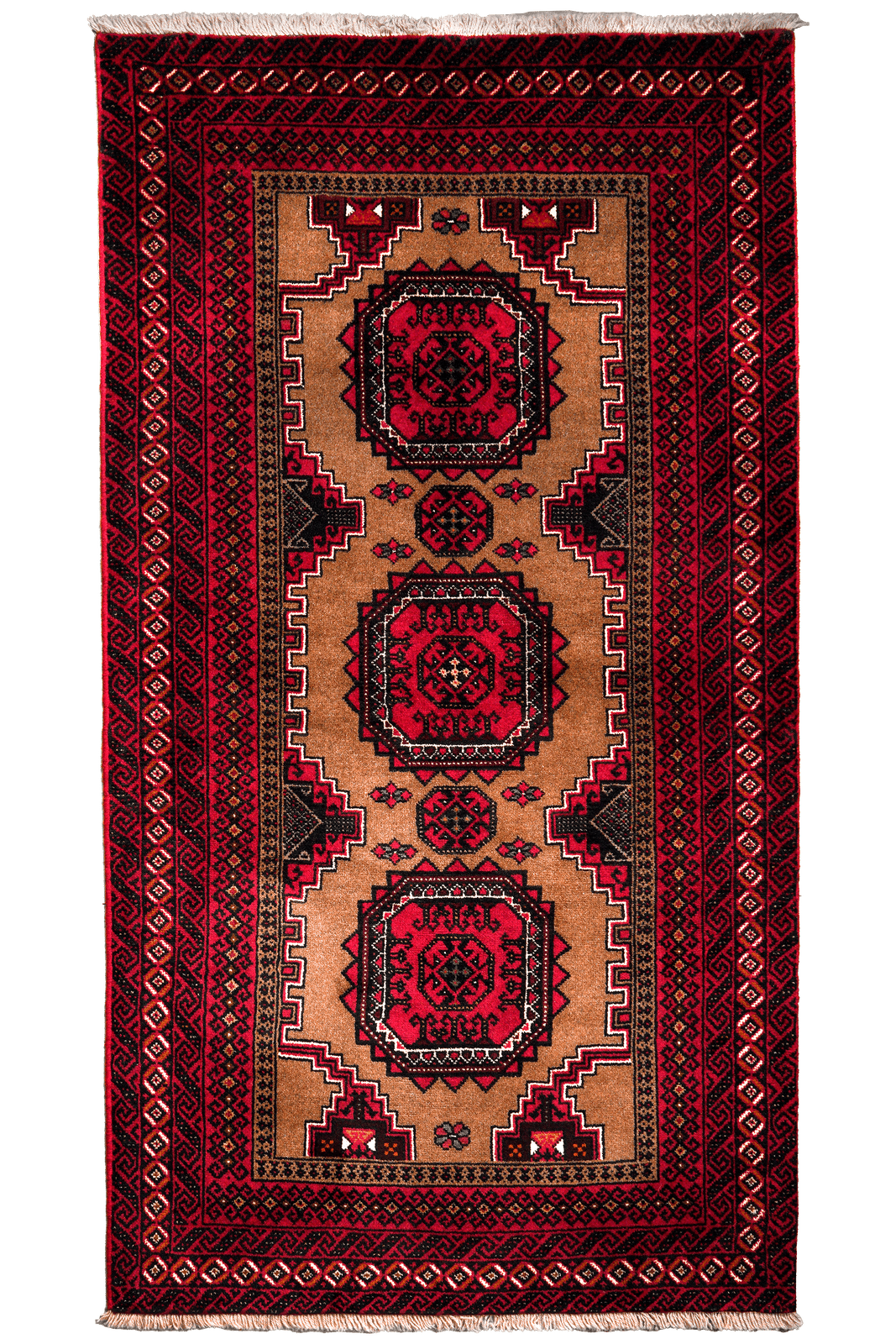 Belutch — Hand-knotted, 104x198 cm, Brown, 100% Virgin Wool | Main view