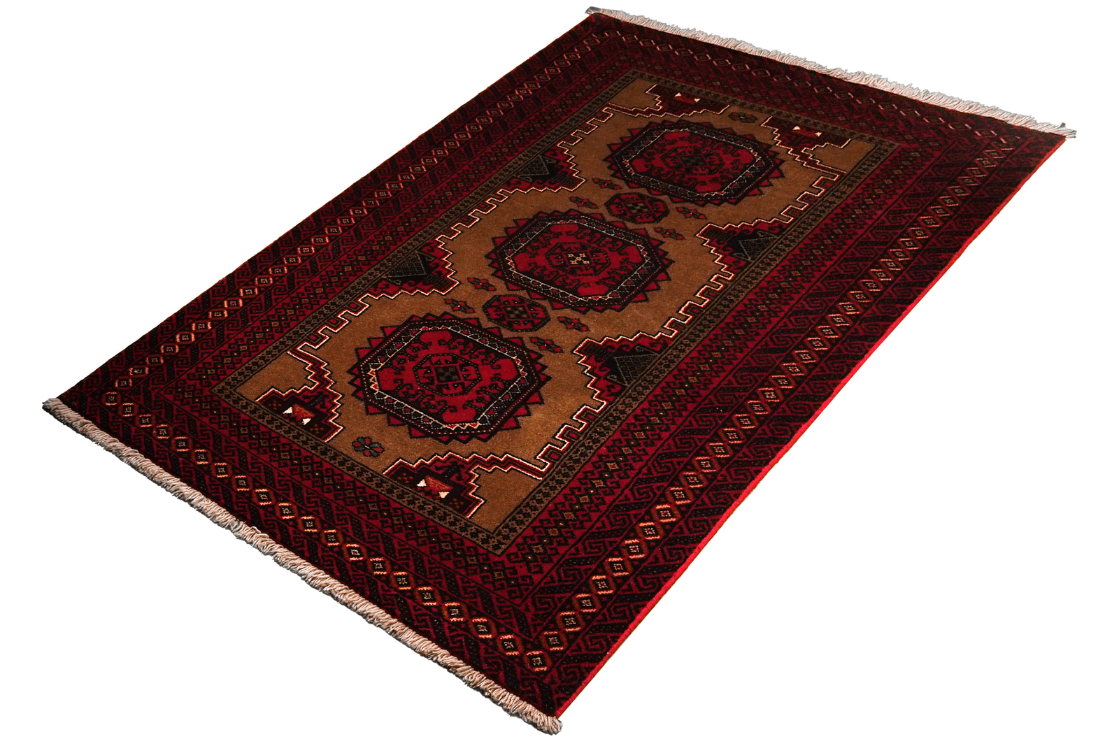 Belutch — Handgefertigt, 198x104 cm, Rot, 100% Virgin Wool | View 6