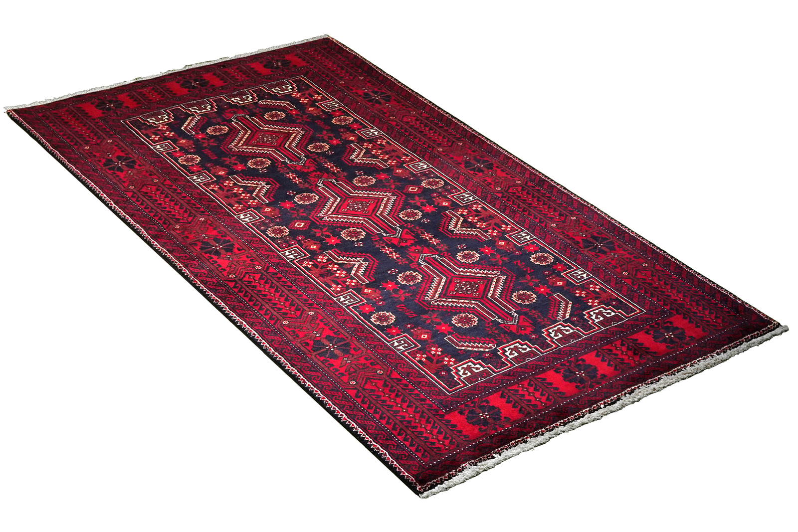 Belutch — Handgefertigt, 194x100 cm, Rot, 100% Virgin Wool | View 5