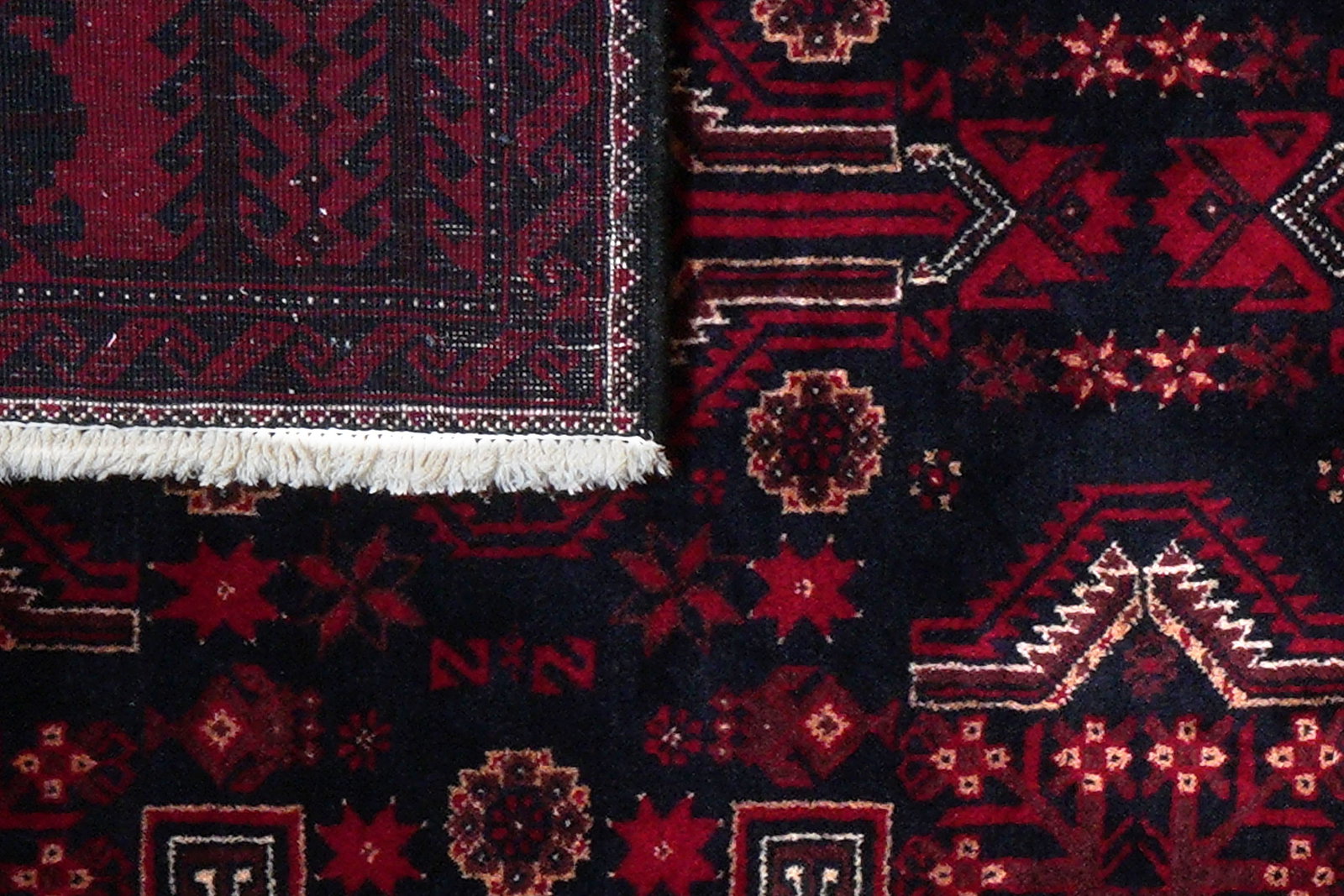 Belutch — Handgefertigt, 194x100 cm, Rot, 100% Virgin Wool | View 8