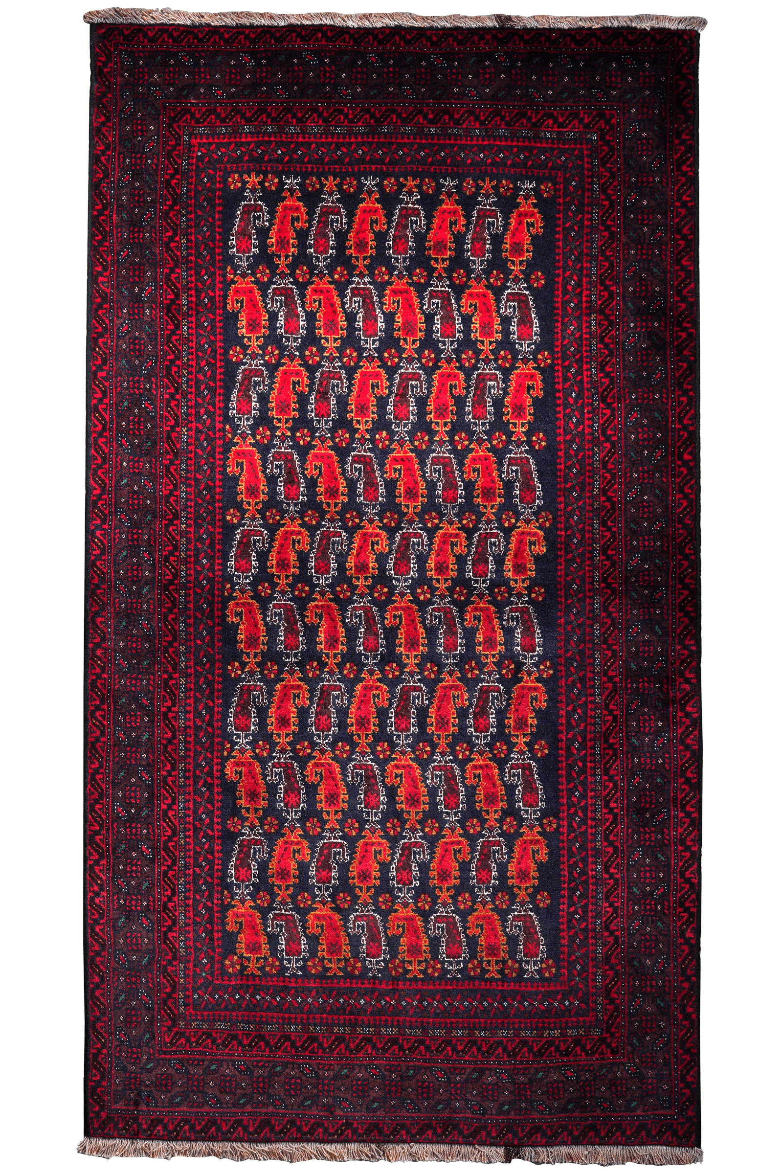 Belutch — Hand-knotted, 103x189 cm, Black, 100% Virgin Wool | Main view