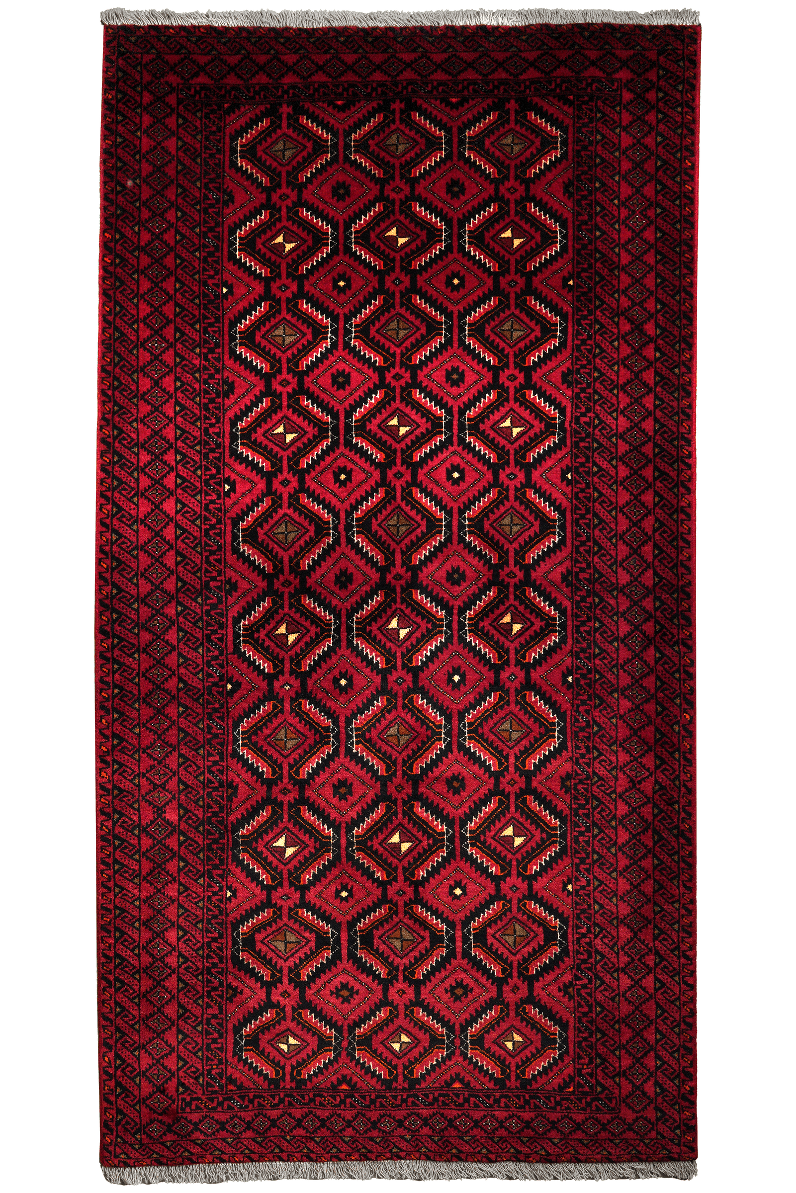 Belutch — Hand-knotted, 108x205 cm, Black, 100% Virgin Wool | Main view