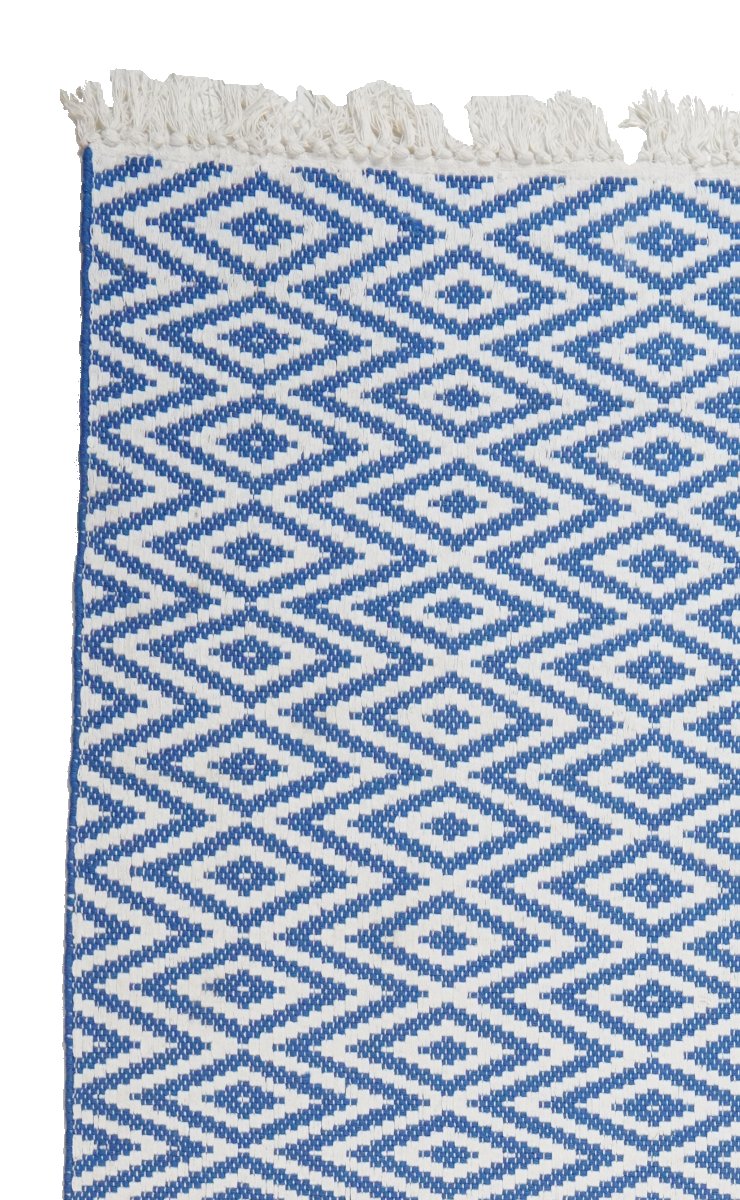 Dhurrie — Handmade, 170x120 cm, Blue, 40% Schurwolle, 60% Baumwolle | View 3