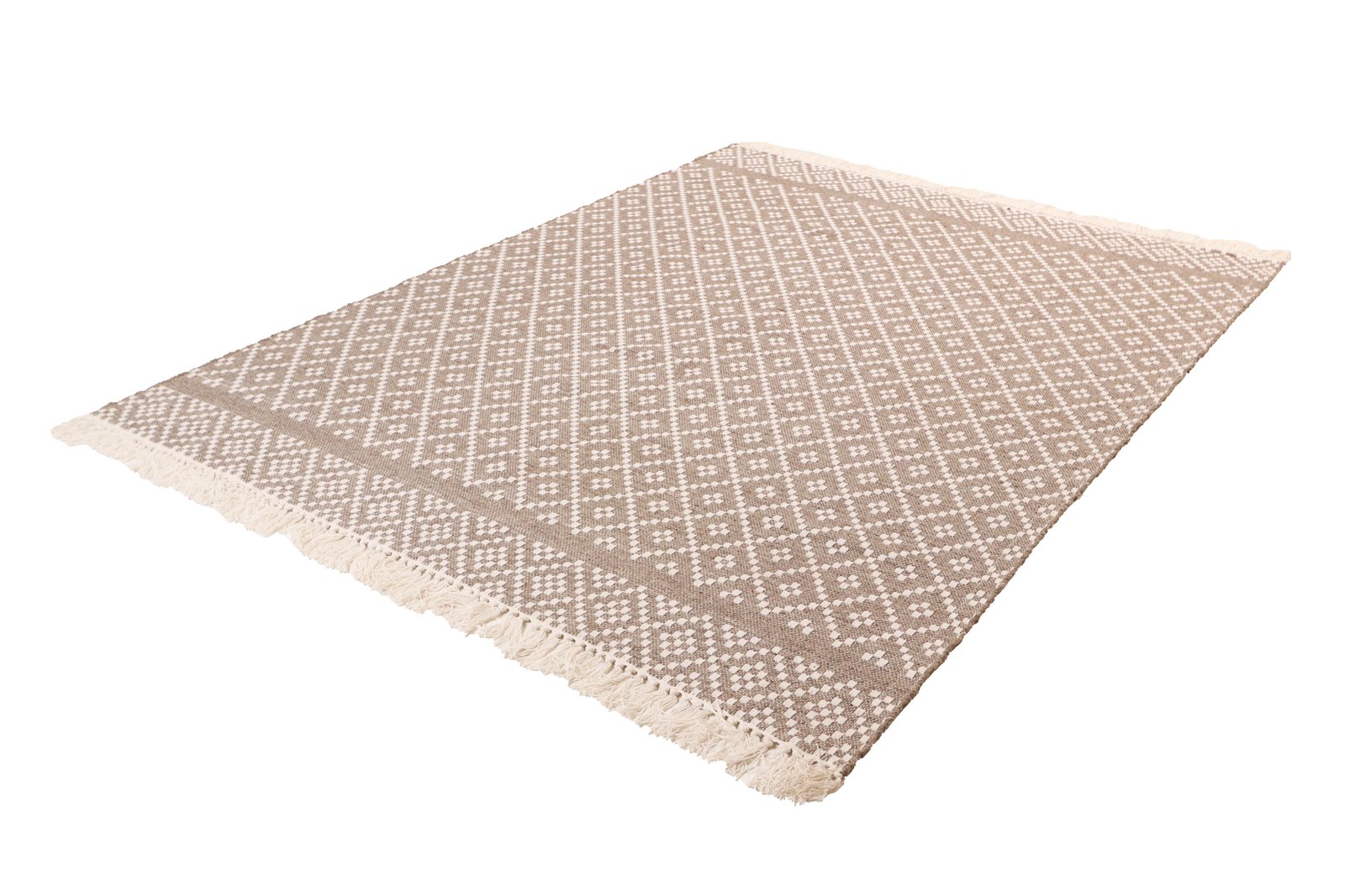 Dhurrie — Handmade, 170x120 cm, Grey, 40% Schurwolle, 60% Baumwolle | View 6