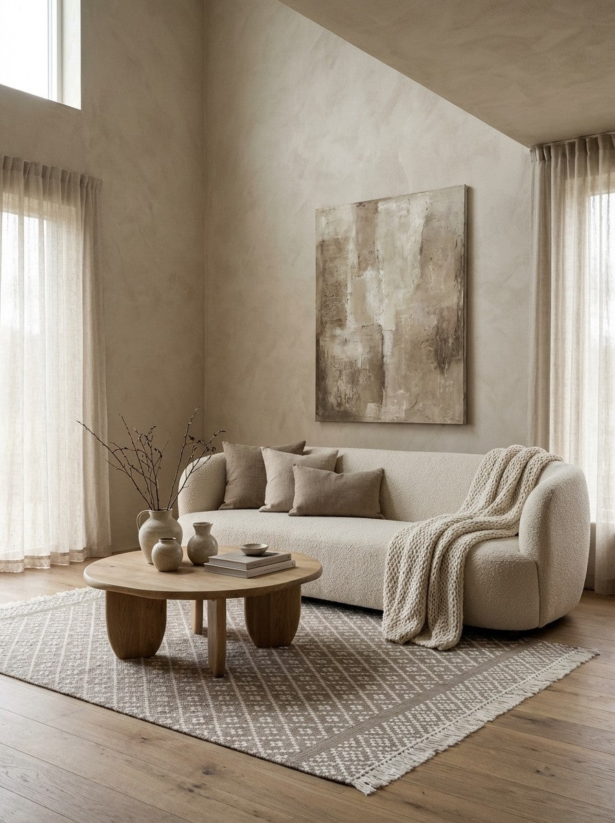 Dhurrie — Handmade, 230x160 cm, Grey, 40% Schurwolle, 60% Baumwolle | Detail view