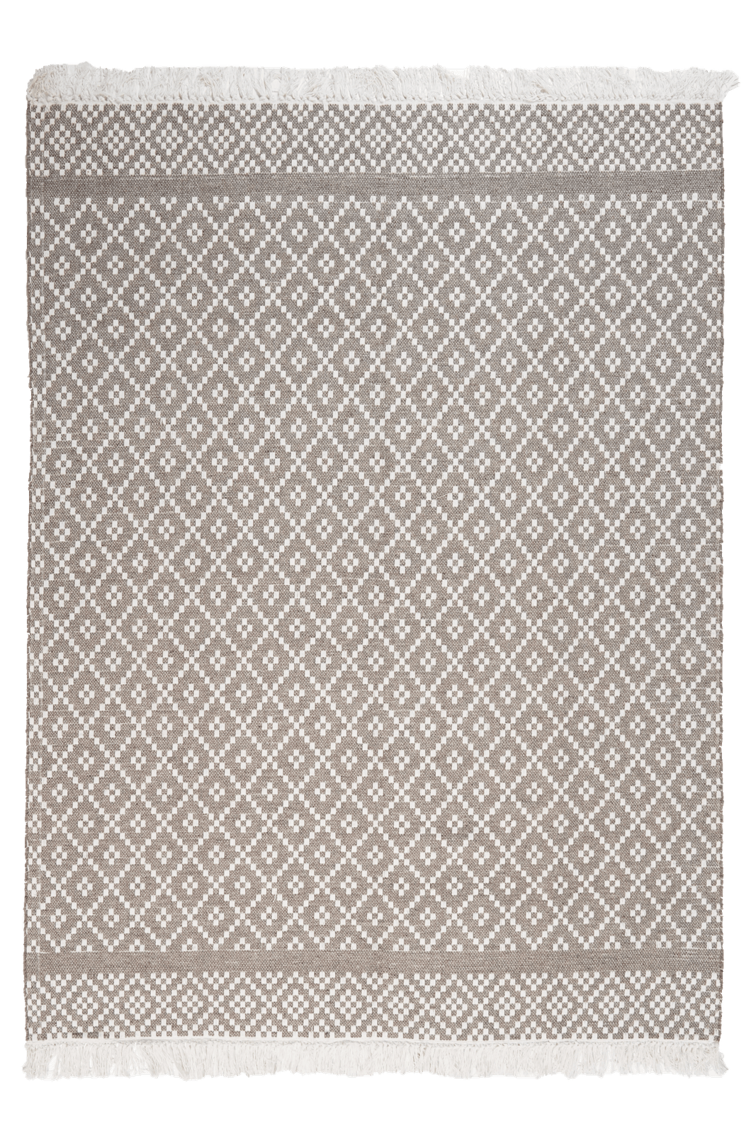 Dhurrie — Handmade, 230x160 cm, Grey, 40% Schurwolle, 60% Baumwolle | Main view