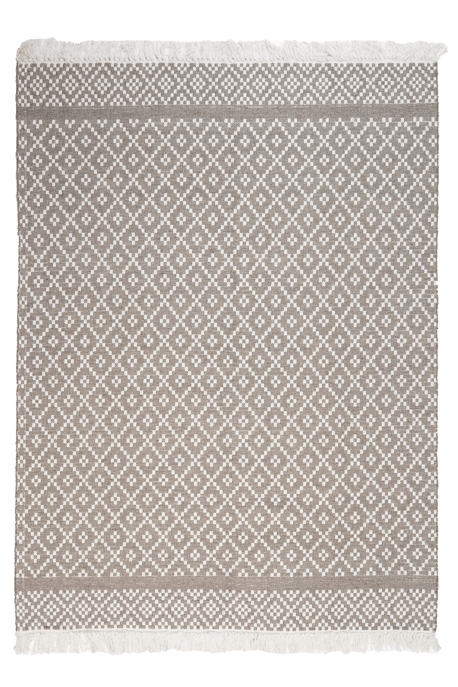 Dhurrie — Handmade, 290x200 cm, Grey, 40% Schurwolle, 60% Baumwolle | Main view
