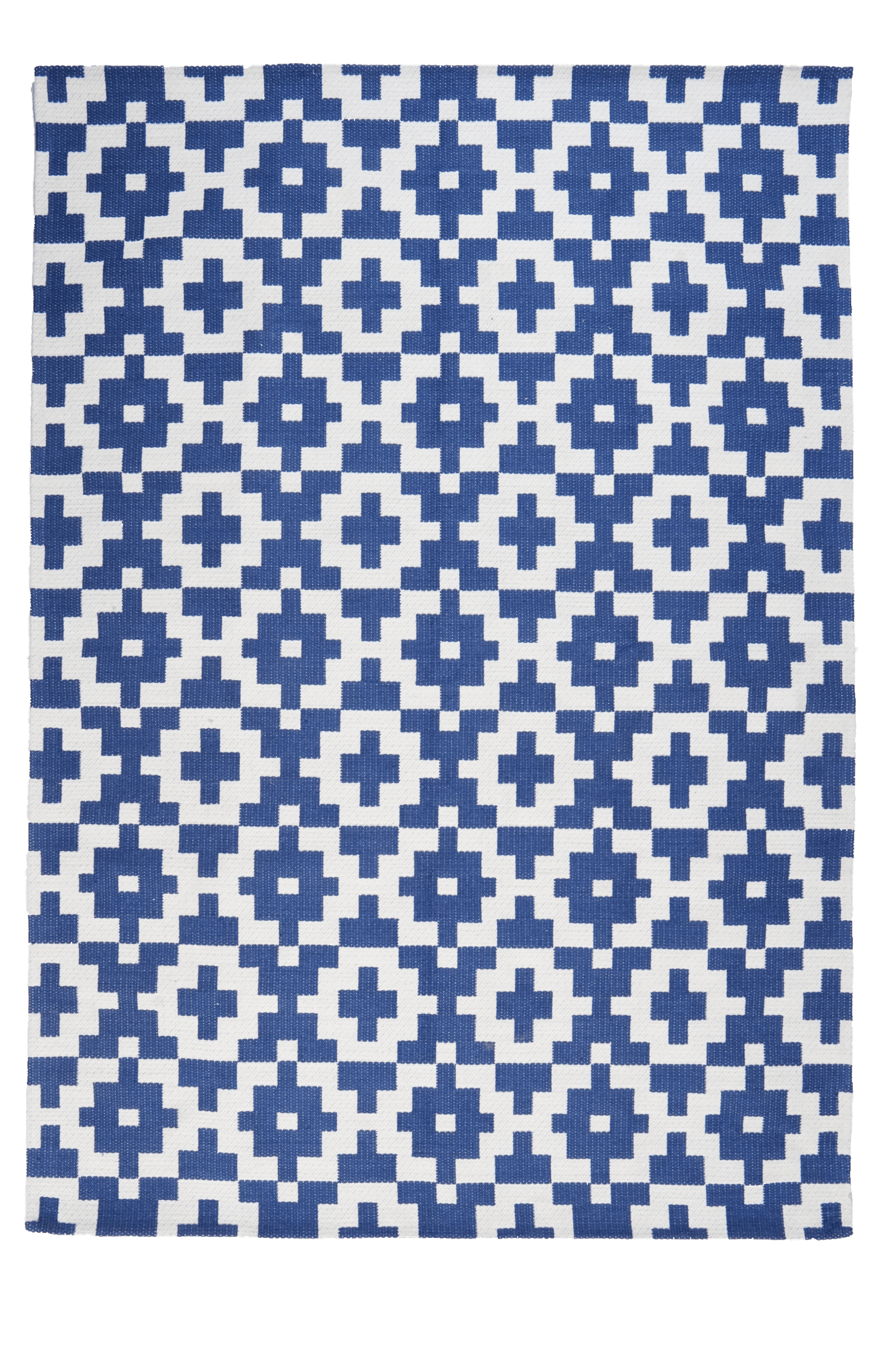 Dhurrie — Handmade, 170x120 cm, Blue, 100% Polyester | Main view