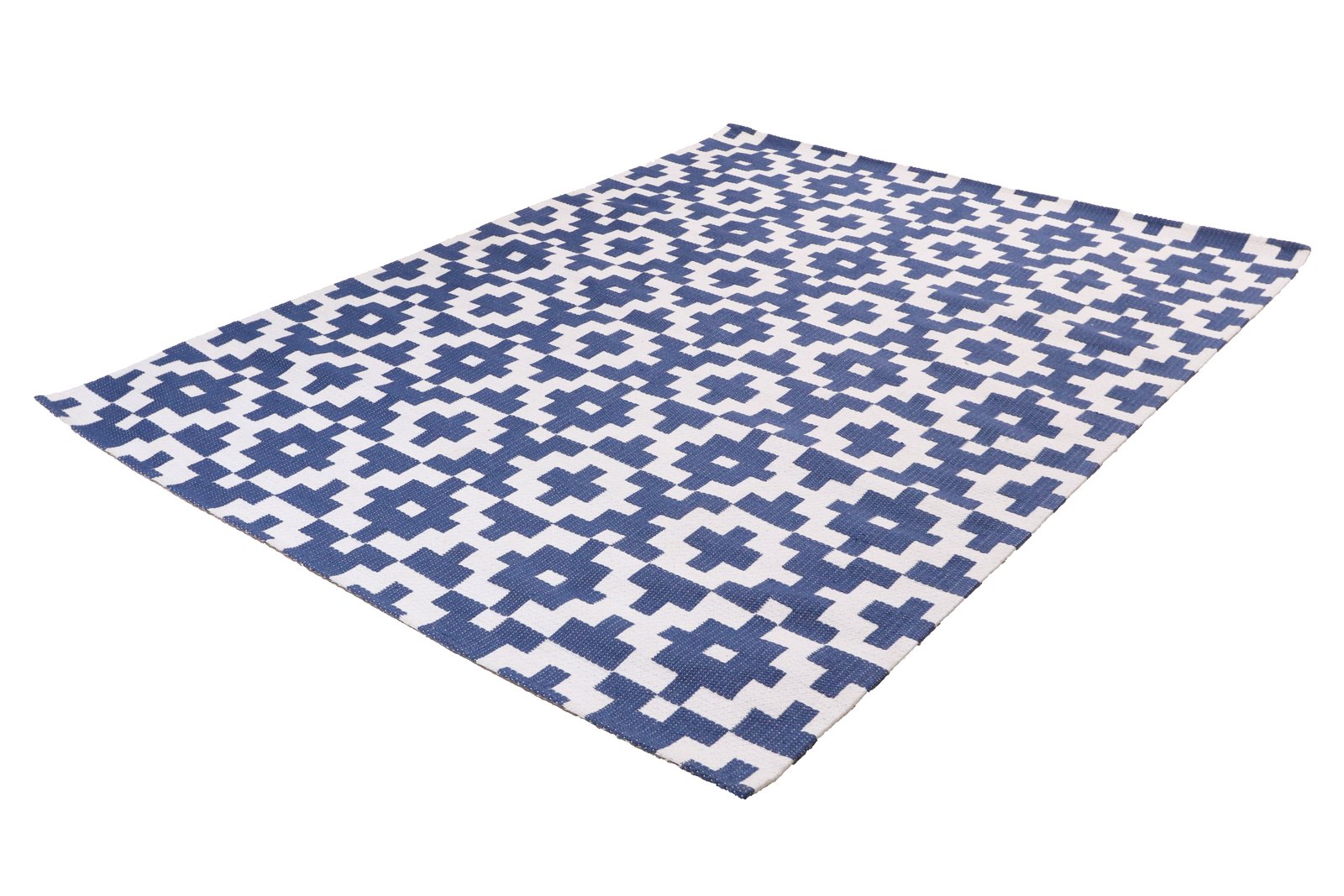 Dhurrie — Handmade, 170x120 cm, Blue, 100% Polyester | View 6
