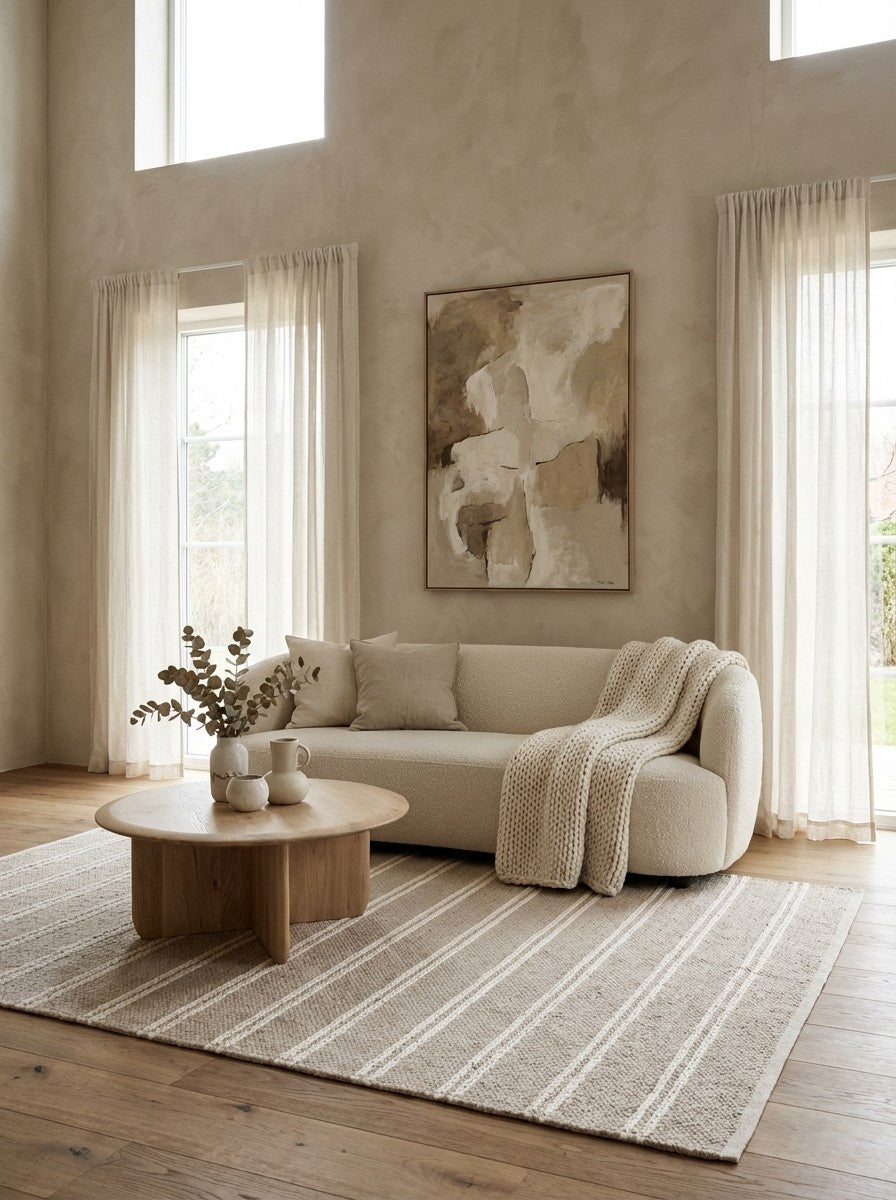 Dhurrie — Handmade, 230x160 cm, Brown, 80% Schurwolle, 20% Baumwolle | Detail view