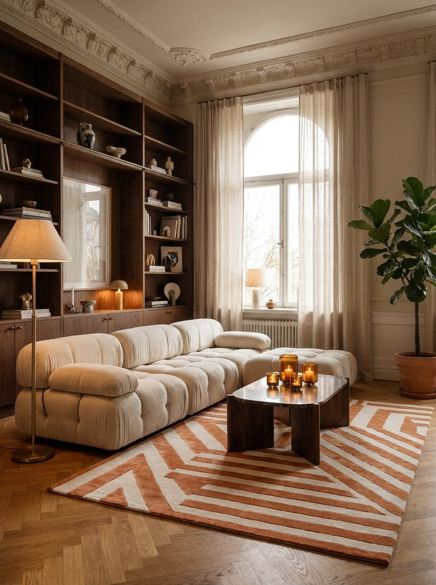 Zoye — Hand-knotted, 230x160 cm, Beige, 50% Schurwolle, 50% Viskose | Back view