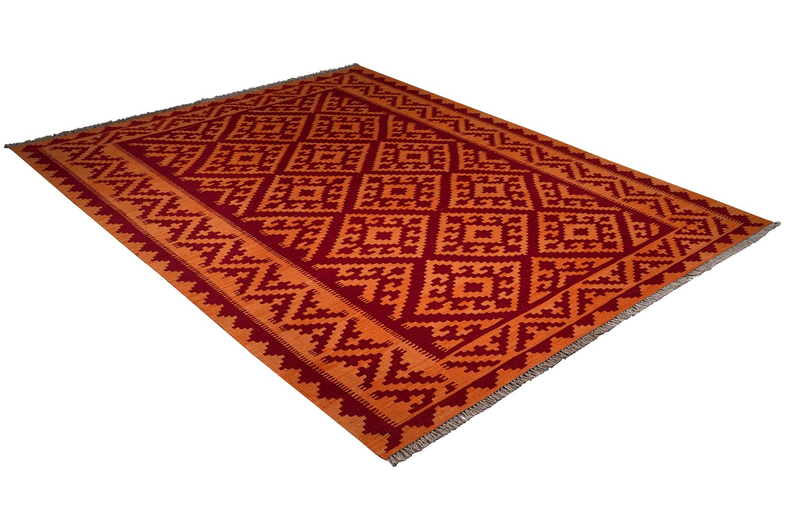 Kelim Gashgai — Handmade, 183x248 cm, Red, 100% Virgin Wool | View 4