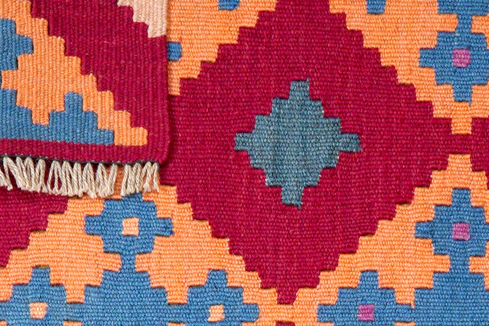 Kelim Gashgai — Handmade, 63x91 cm, Red, 100% Virgin Wool | View 6