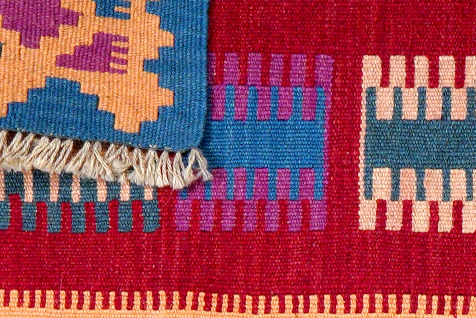 Kelim Gashgai — Handmade, 62x90 cm, Red, 100% Virgin Wool | View 6