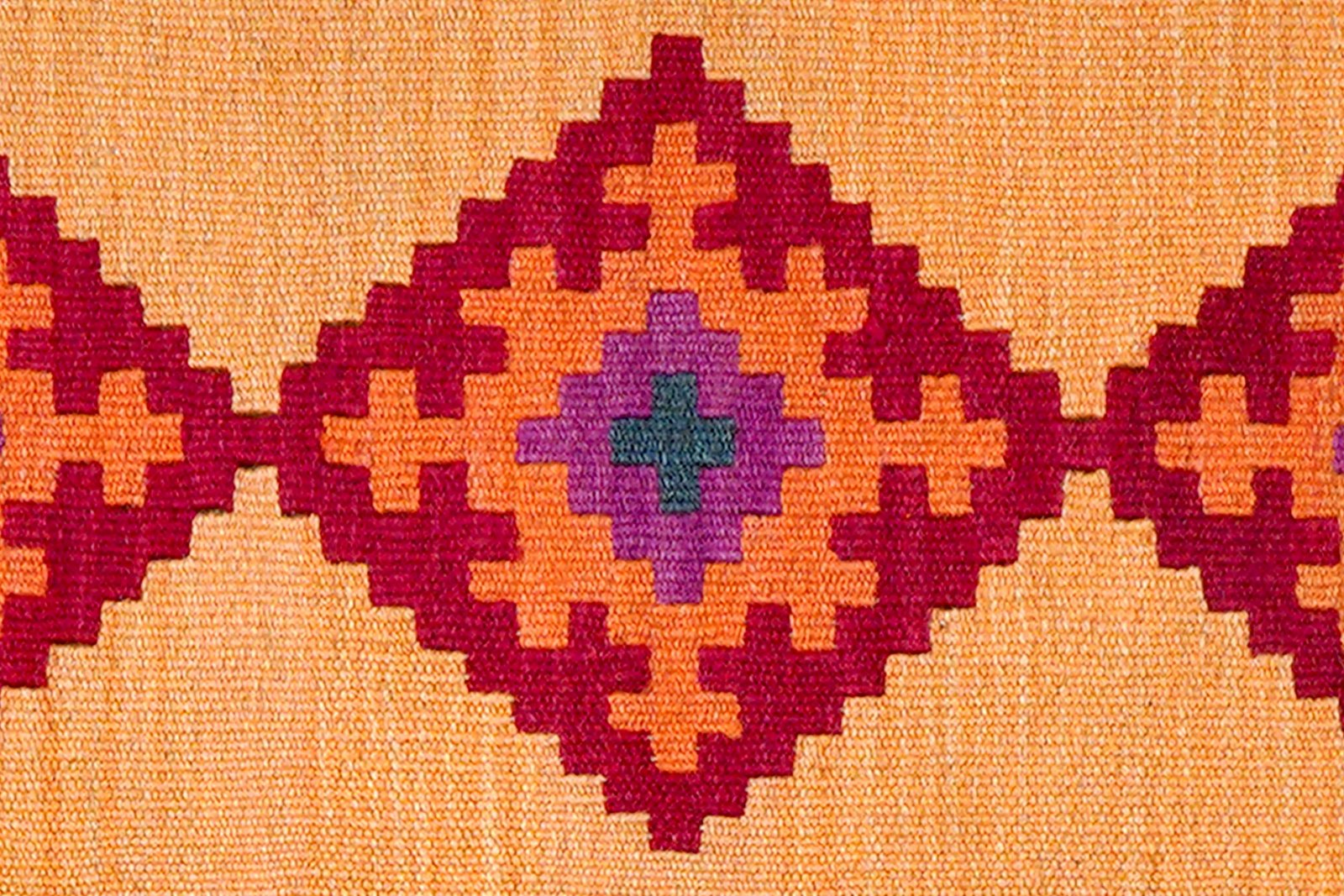 Kelim Gashgai — Handmade, 85x125 cm, Orange, 100% Virgin Wool | View 5