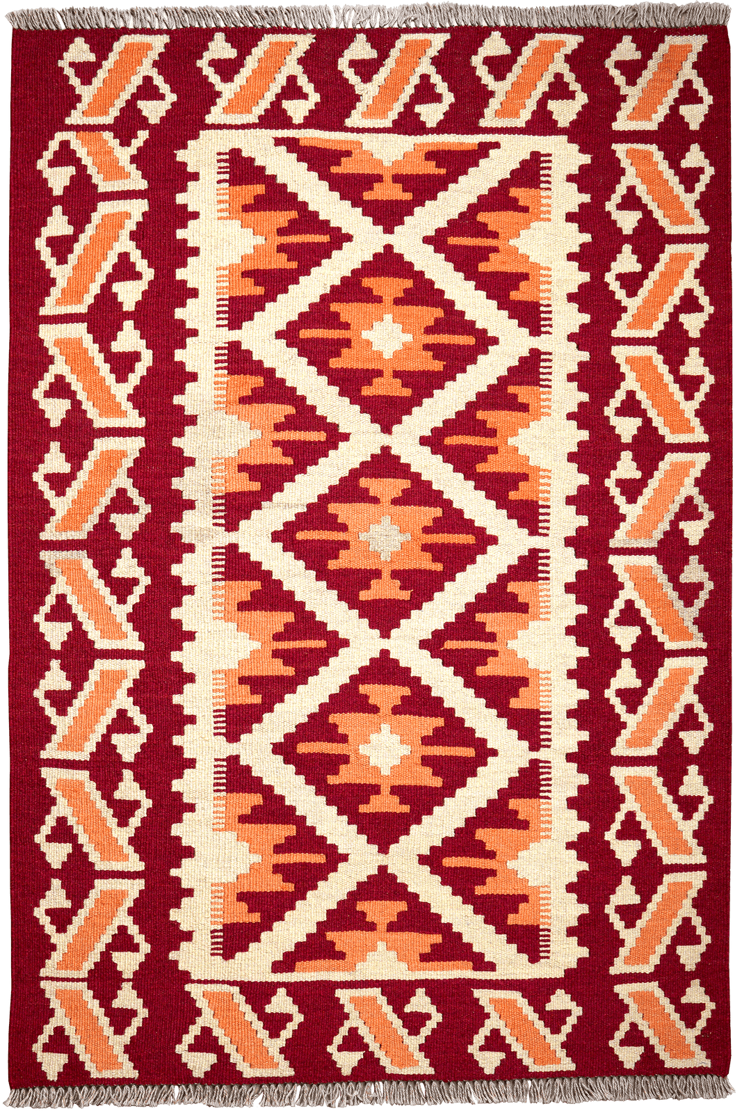 Kelim Gashgai — Handmade, 103x154 cm, Beige, 100% Virgin Wool | Main view