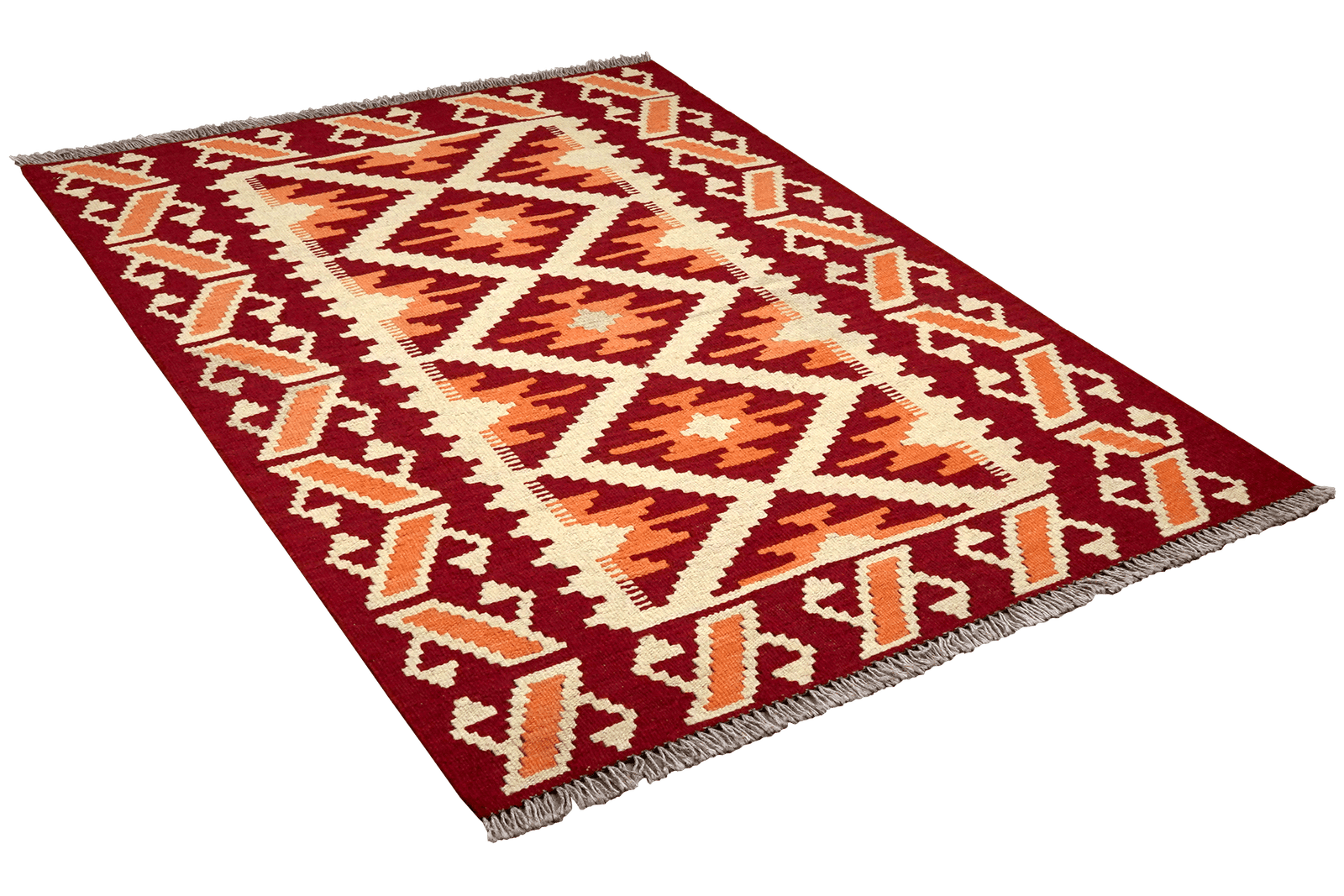 Kelim Gashgai — Handmade, 103x154 cm, Beige, 100% Virgin Wool | View 4
