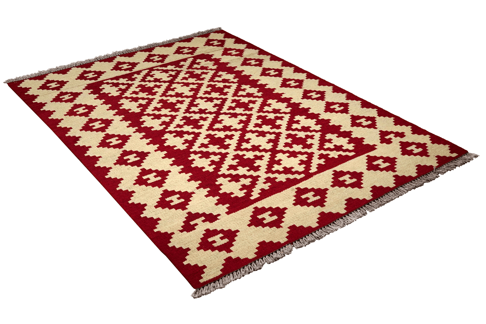 Kelim Gashgai — Handmade, 105x152 cm, Red, 100% Virgin Wool | View 4