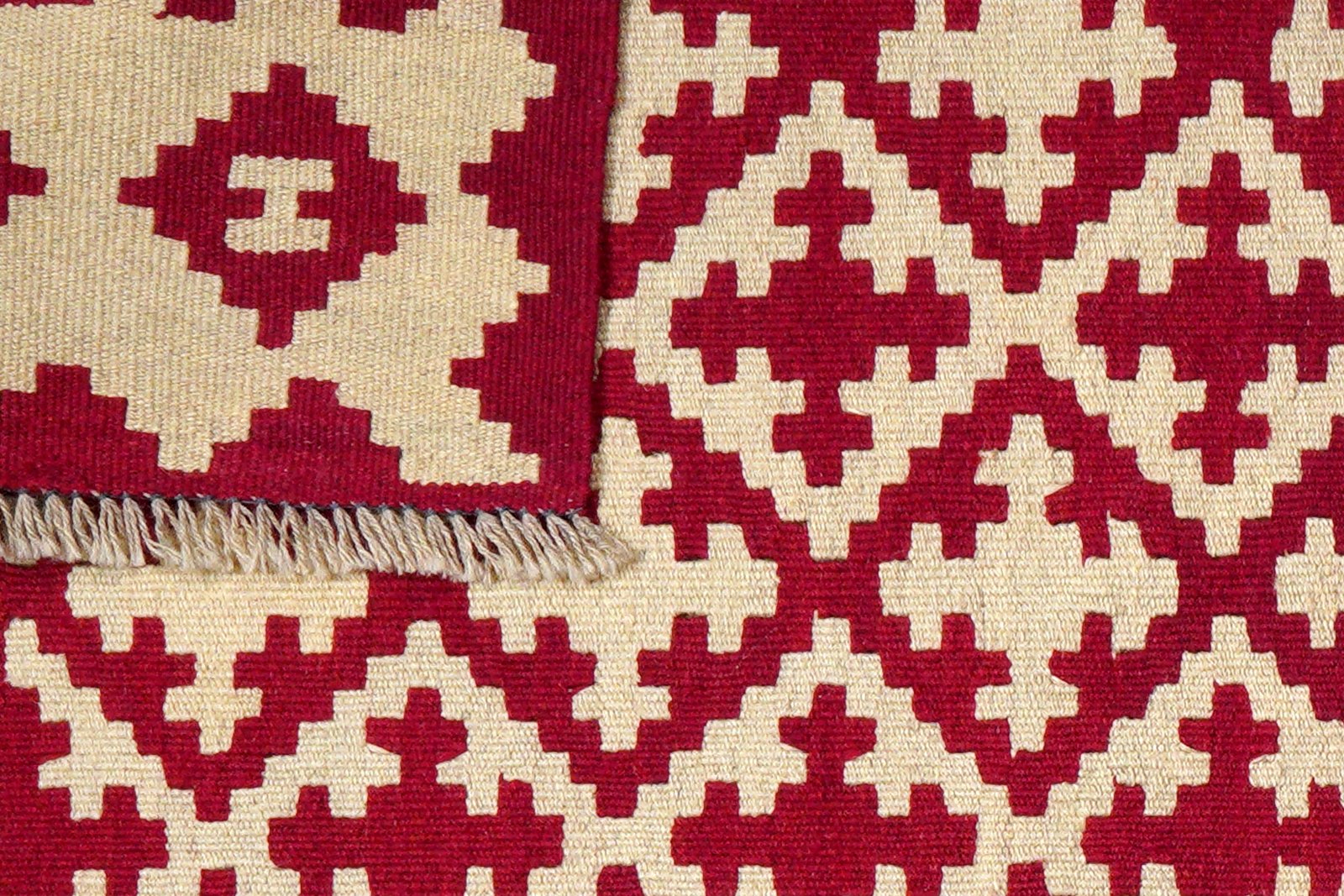 Kelim Gashgai — Handmade, 105x152 cm, Red, 100% Virgin Wool | View 6