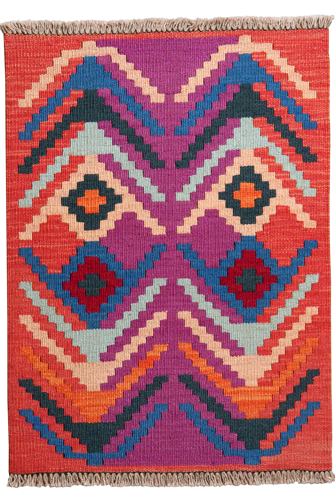 Kelim Gashgai — Handmade, 62x86 cm, Violett, 100% Virgin Wool | Main view