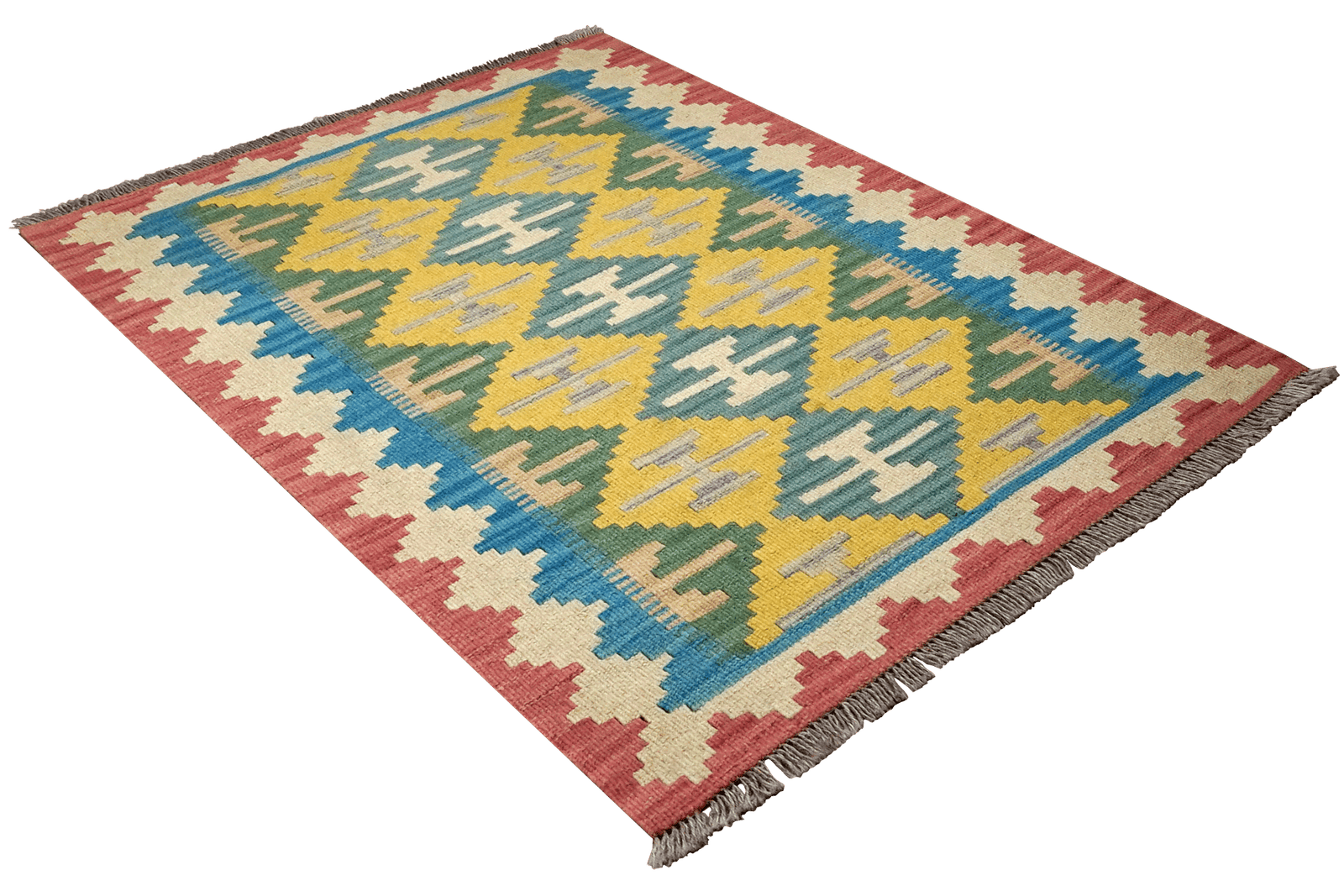 Kelim Gashgai — Handmade, 83x124 cm, Multicolor, 100% Virgin Wool | View 4