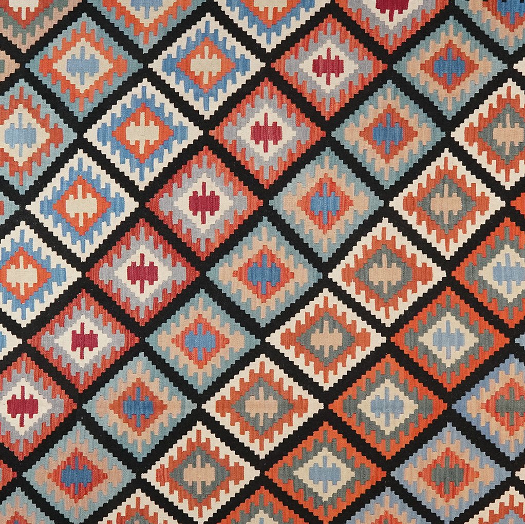 Kelim Gashgai — Handmade, 305x378 cm, Black, 100% Virgin Wool | View 4