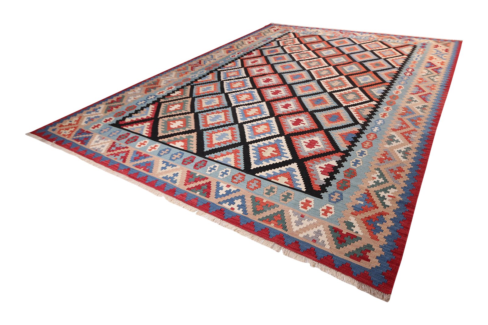 Kelim Gashgai — Handmade, 305x378 cm, Black, 100% Virgin Wool | View 5