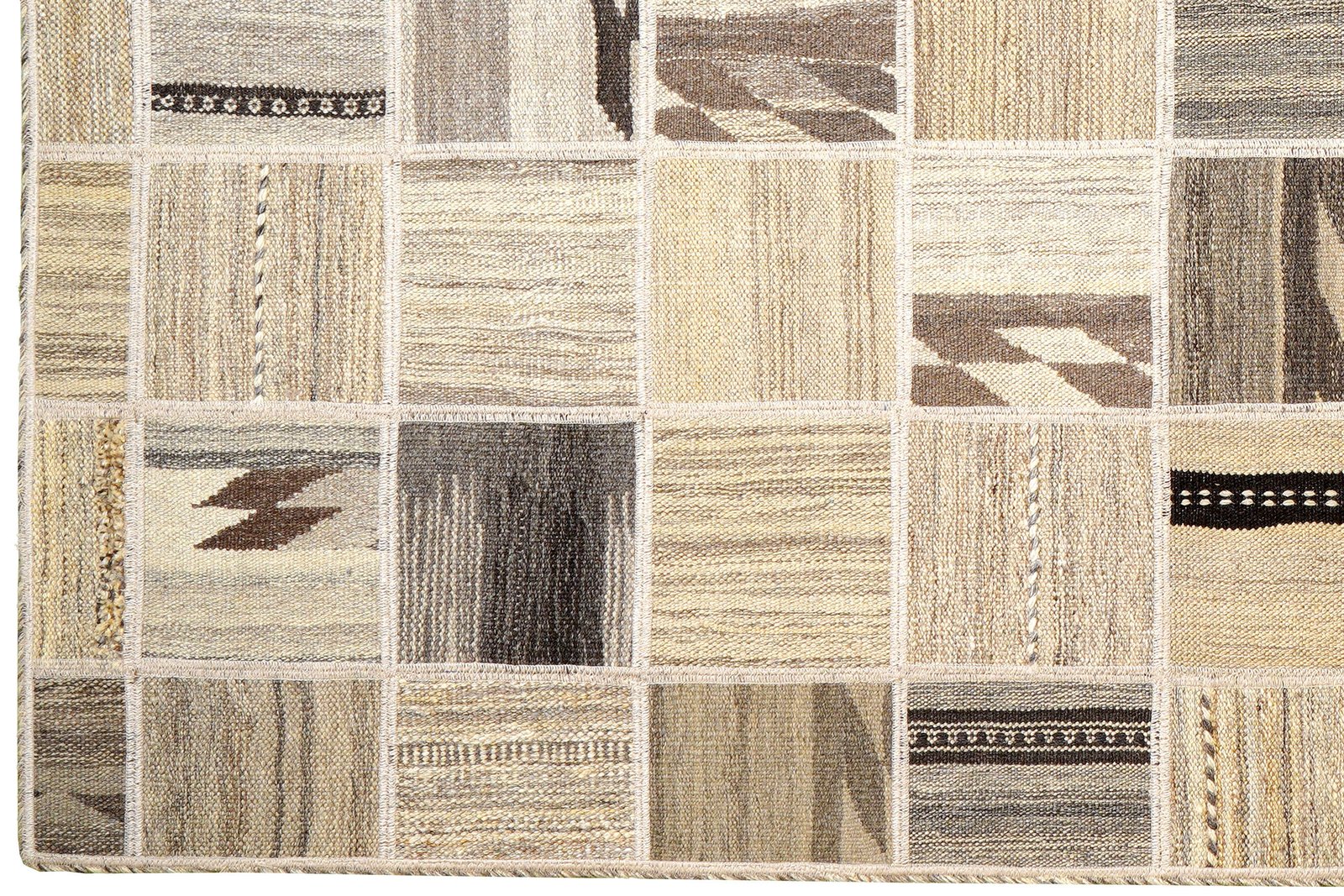 Kelim Tekkeh — Handmade, 150x200 cm, Beige, 100% Virgin Wool | View 3