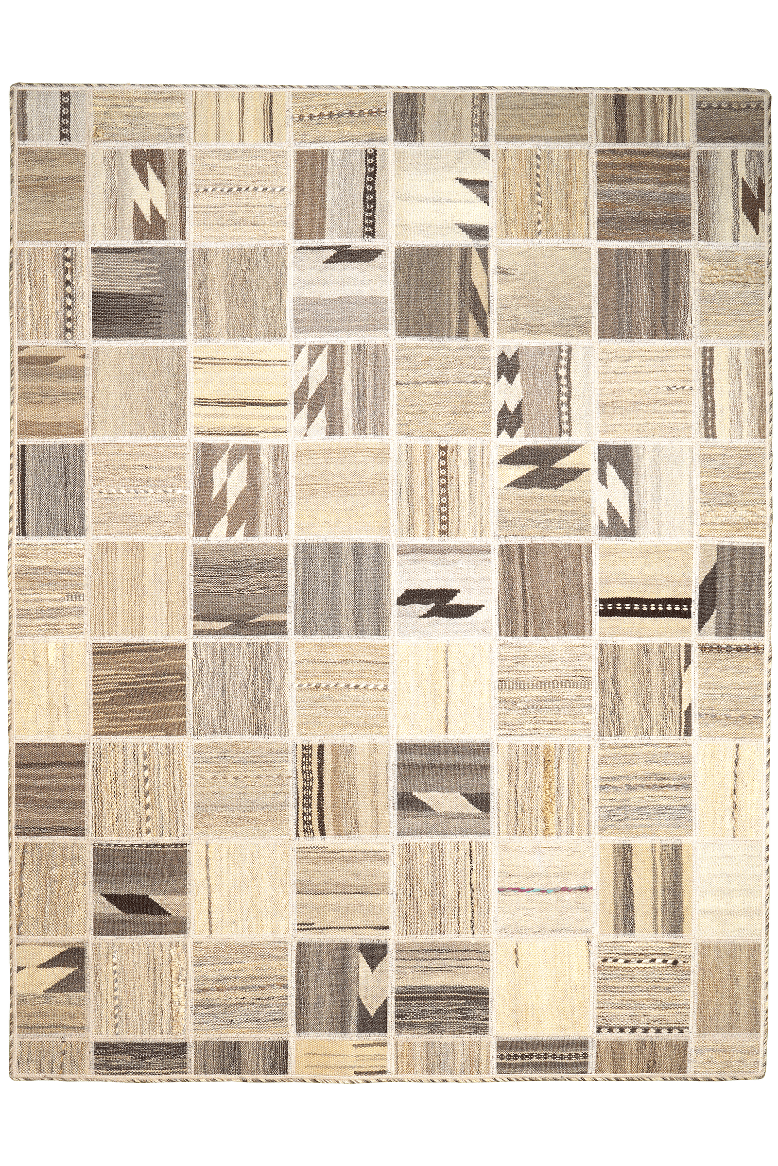 Kelim Tekkeh — Handmade, 150x200 cm, Beige, 100% Virgin Wool | Main view