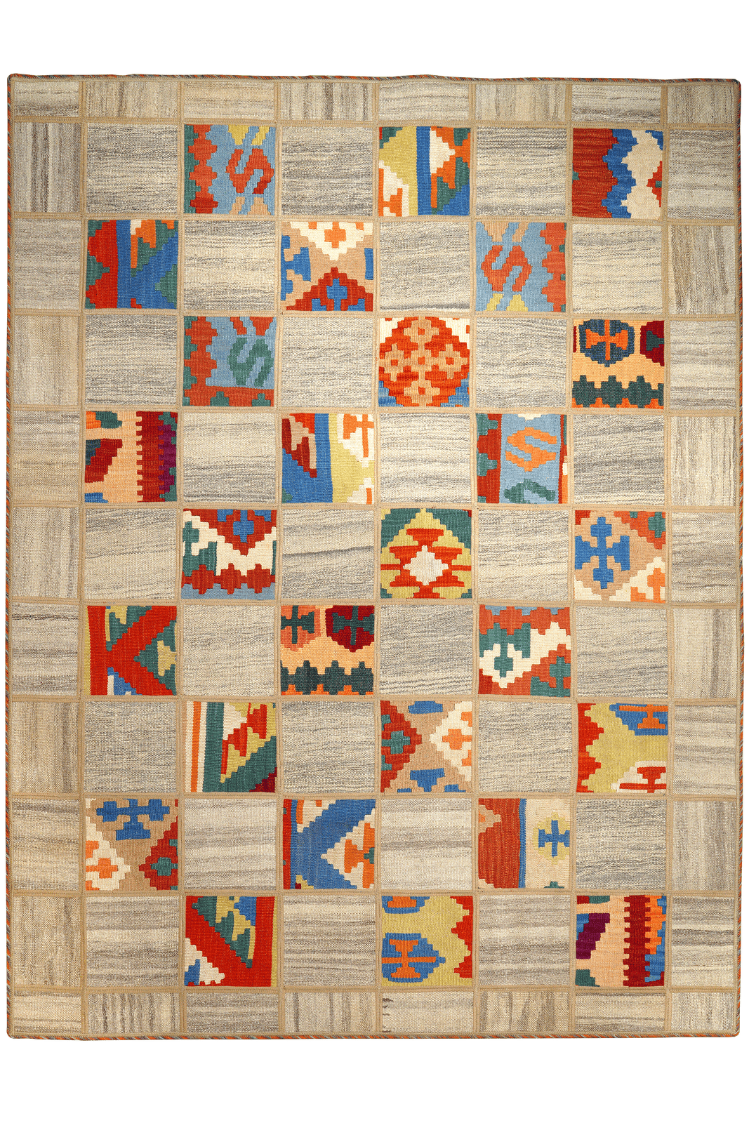 Kelim Tekkeh — Handmade, 150x200 cm, Beige, 100% Virgin Wool | Main view
