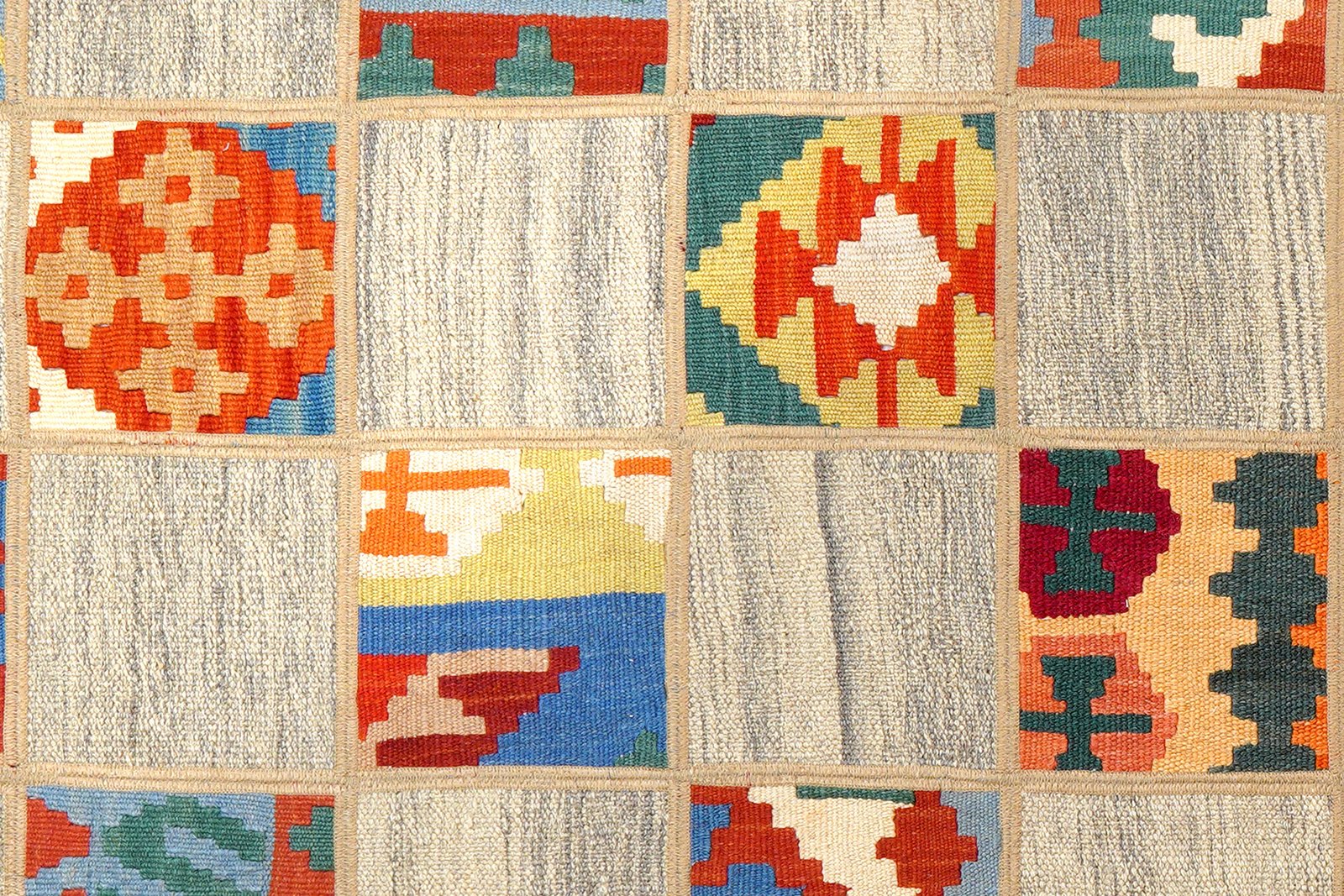 Kelim Tekkeh — Handmade, 150x200 cm, Beige, 100% Virgin Wool | View 5