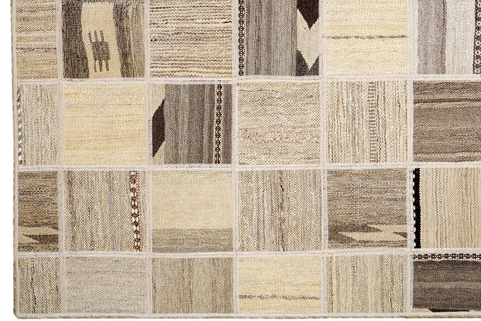 Kelim Tekkeh — Handmade, 150x200 cm, Beige, 100% Virgin Wool | View 3