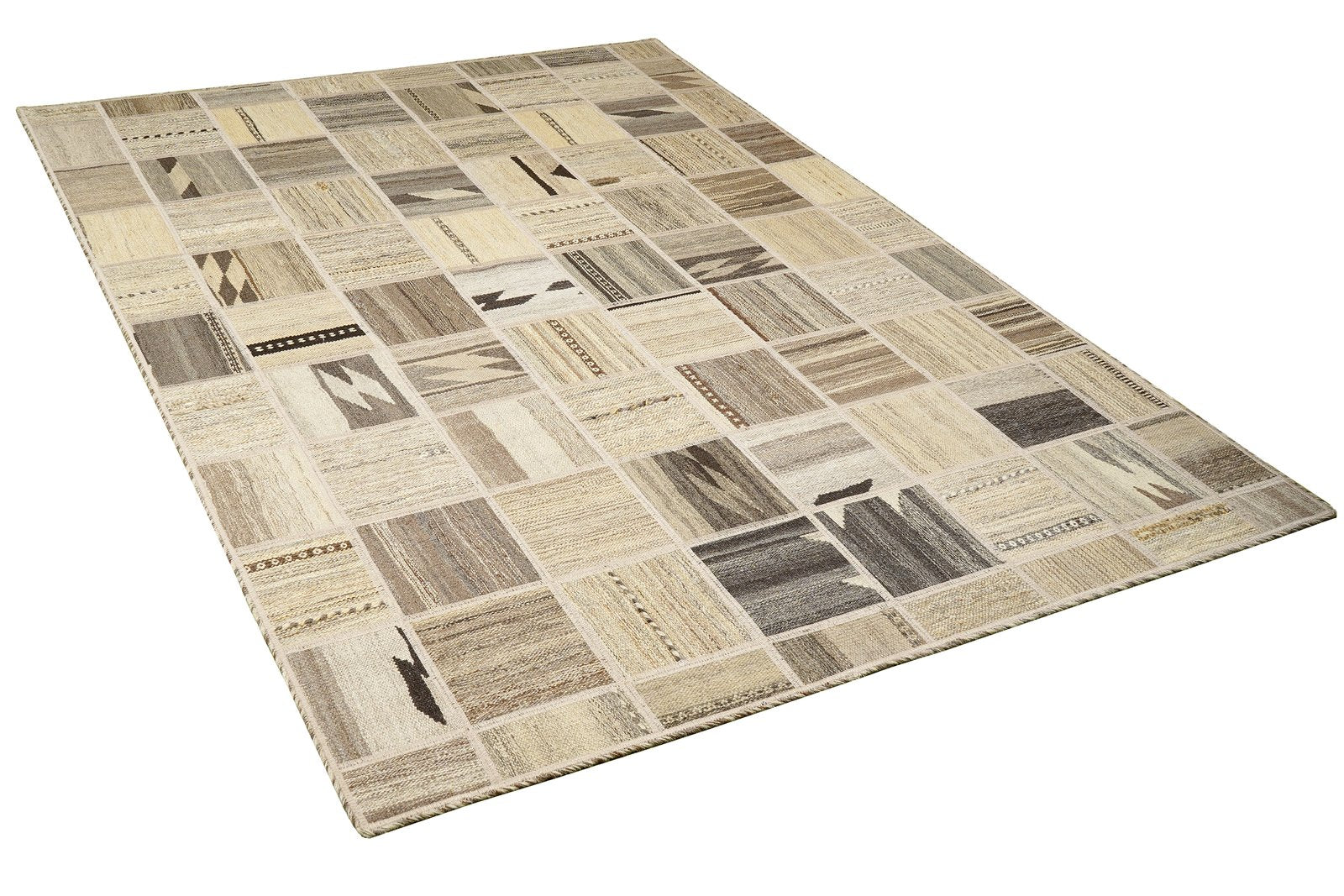 Kelim Tekkeh — Handmade, 150x200 cm, Beige, 100% Virgin Wool | View 4