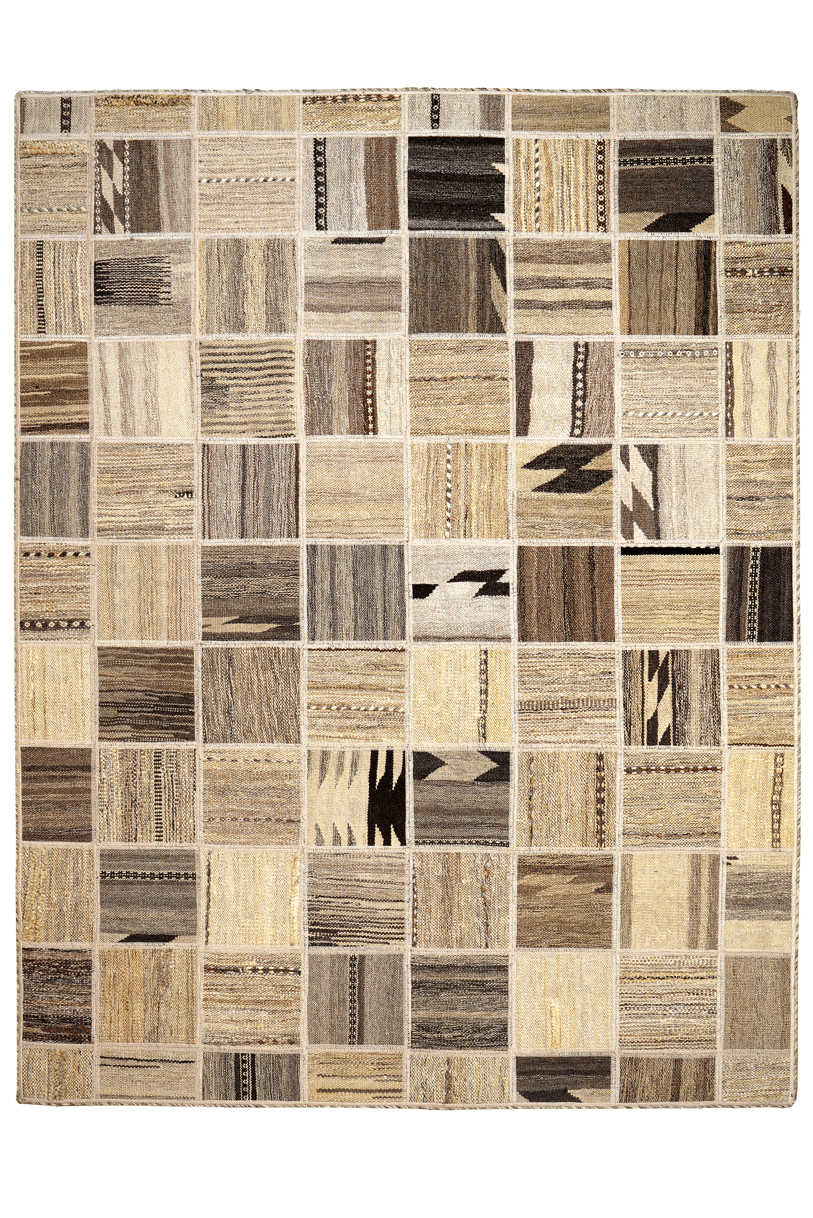 Kelim Tekkeh — Handmade, 150x200 cm, Beige, 100% Virgin Wool | Main view