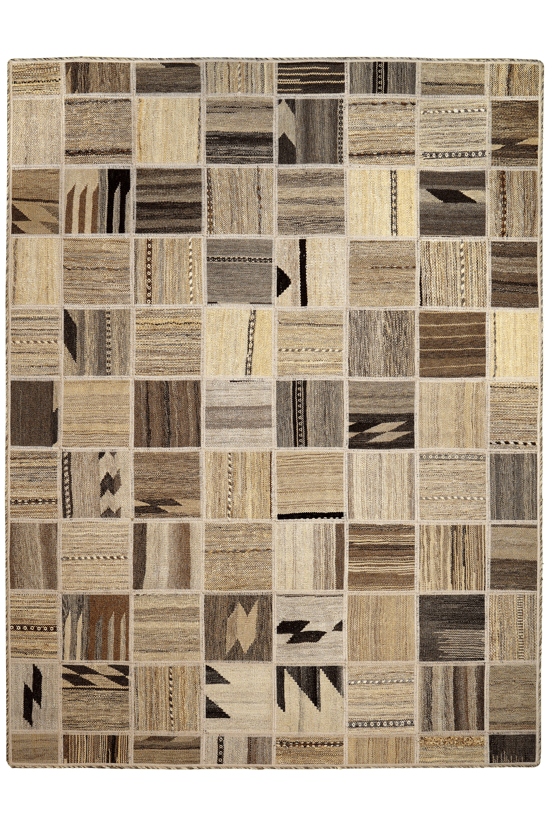Kelim Tekkeh — Handmade, 150x200 cm, Beige, 100% Virgin Wool | Main view