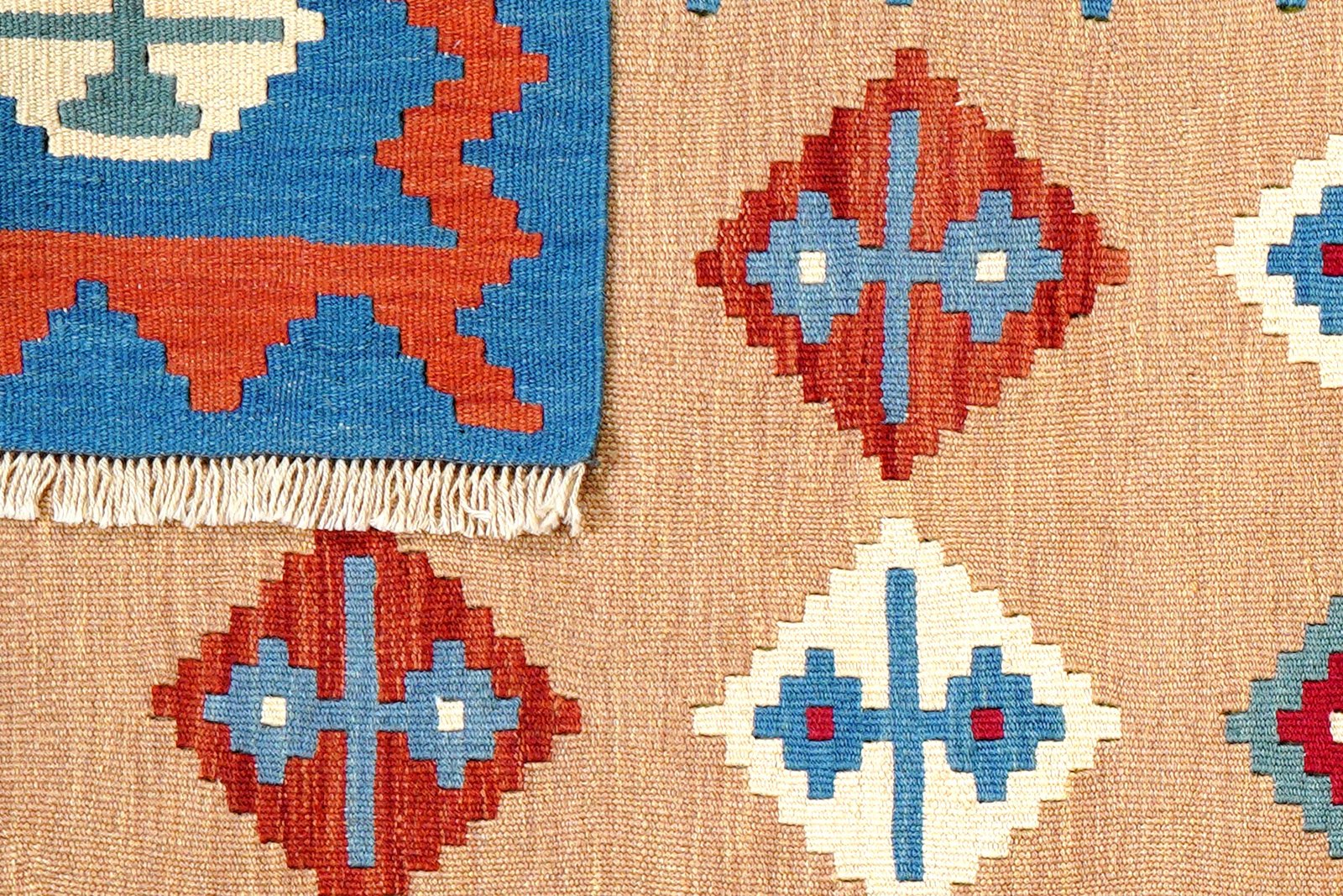 Kelim Gashgai — Handmade, 123x168 cm, Brown, 100% Virgin Wool | View 6