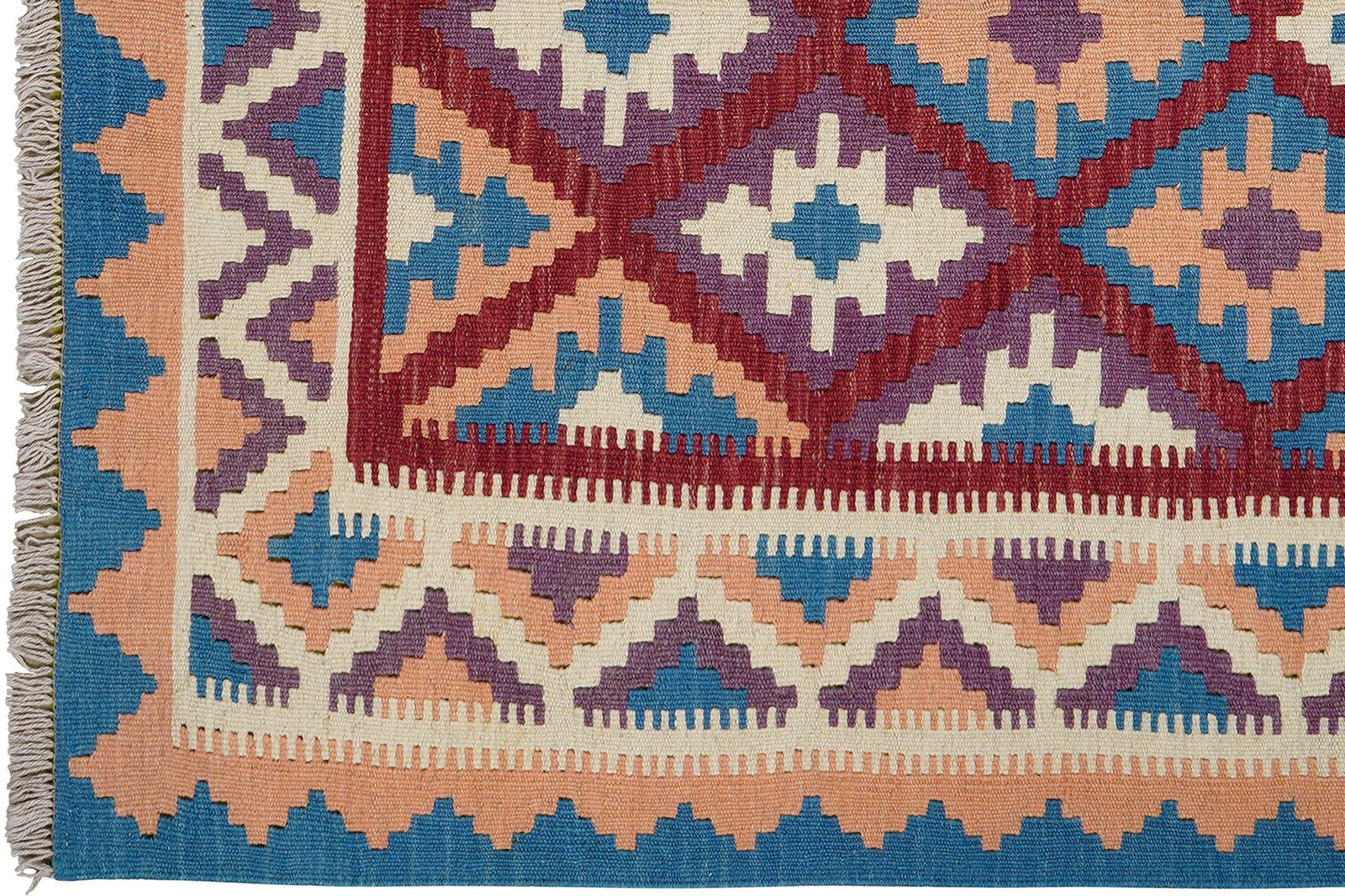 Kelim Gashgai — Handmade, 123x178 cm, Red, 100% Virgin Wool | View 3