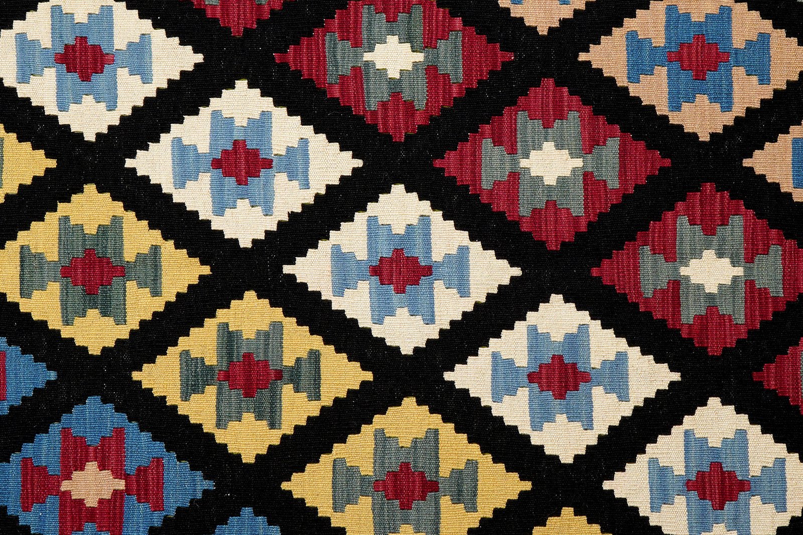 Kelim Gashgai — Handmade, 173x246 cm, Black, 100% Virgin Wool | View 5