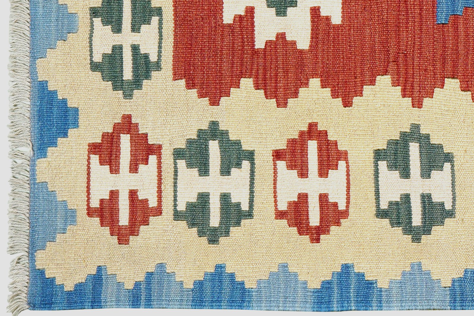 Kelim Gashgai — Handmade, 103x150 cm, Red, 100% Virgin Wool | View 3