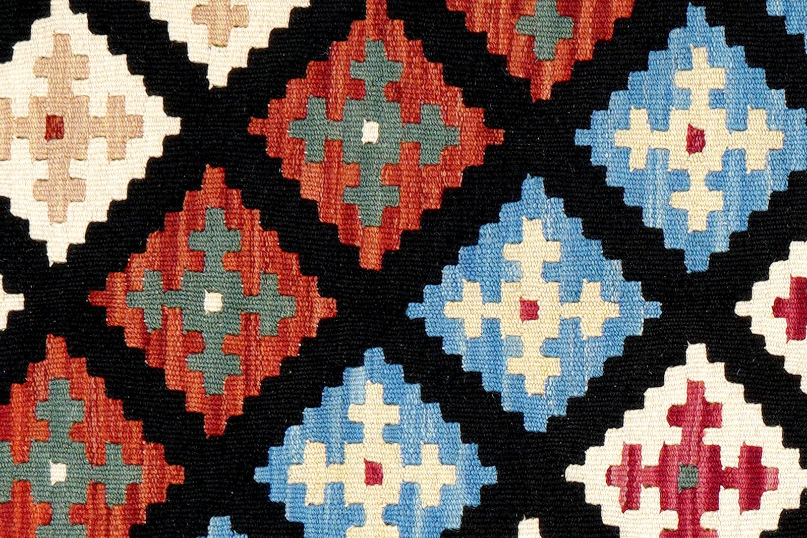 Kelim Gashgai — Handmade, 101x157 cm, Black, 100% Virgin Wool | View 5