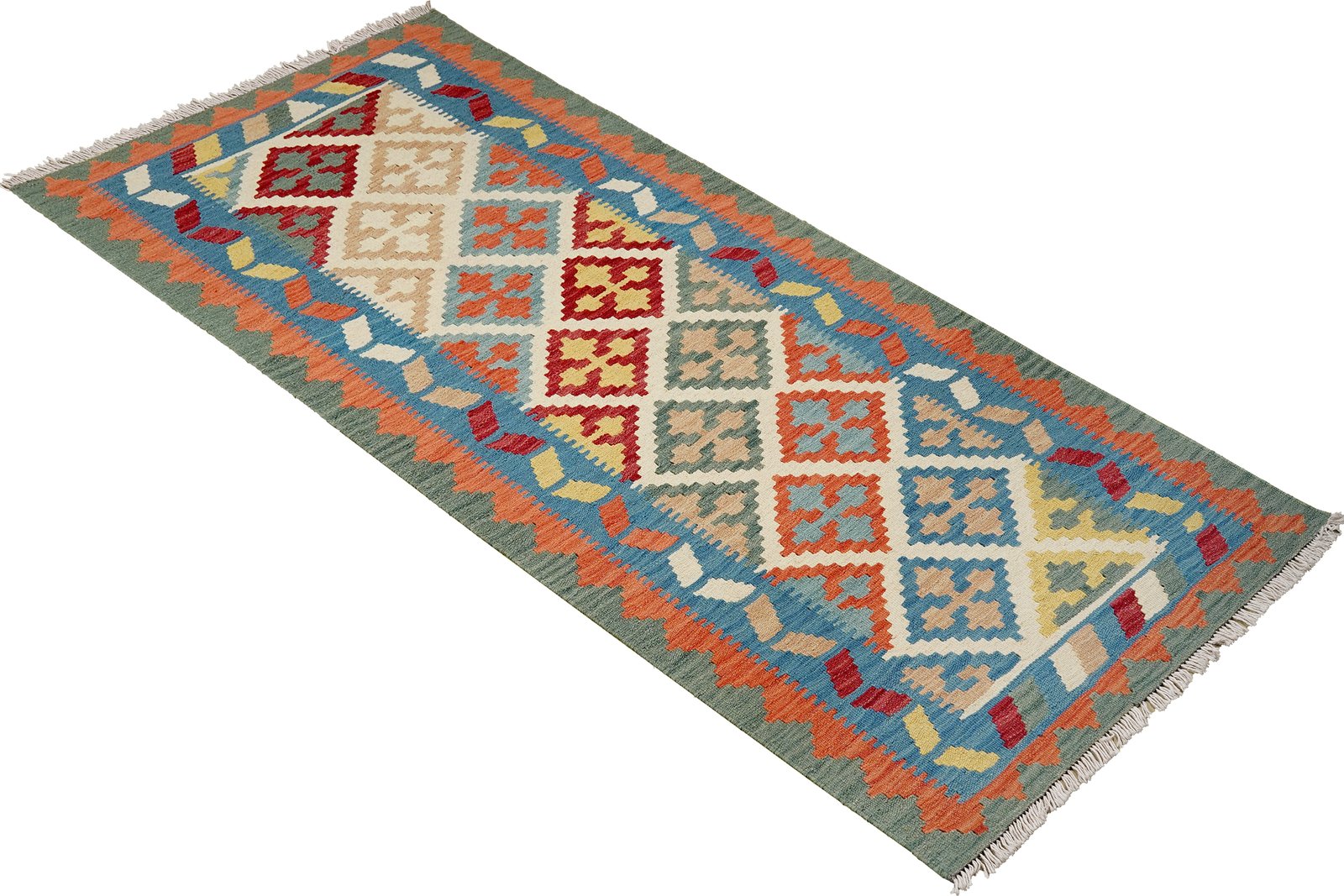 Kelim Gashgai — Handmade, 82x200 cm, Beige, 100% Virgin Wool | View 4