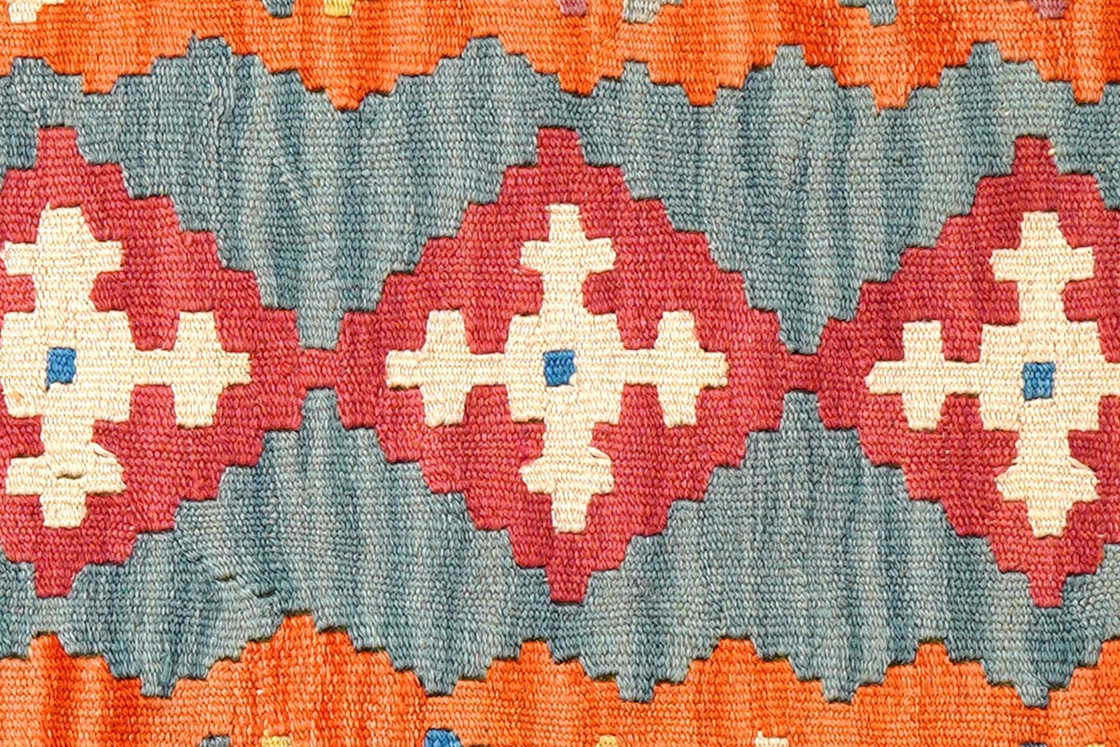 Kelim Gashgai — Handmade, 82x286 cm, Blue, 100% Virgin Wool | View 5